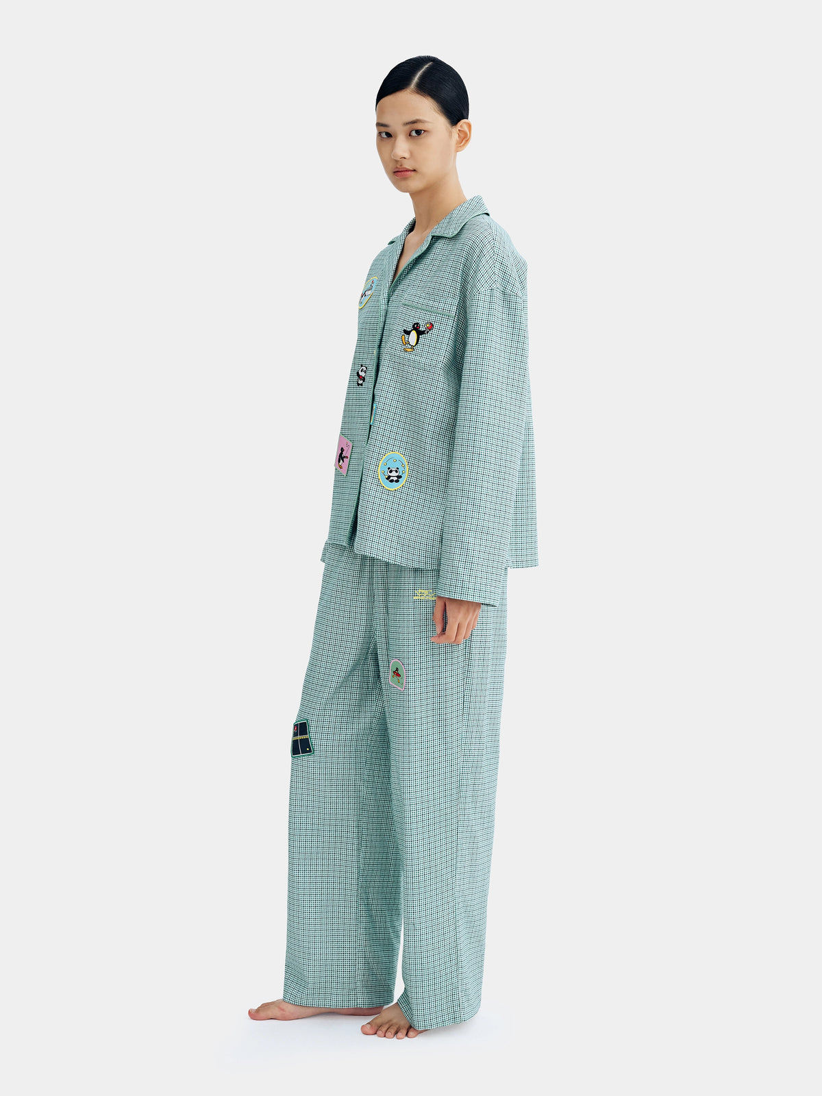 PIN!POM! Brushed Cotton Loungewear Long Sleeve – Forest Plaid