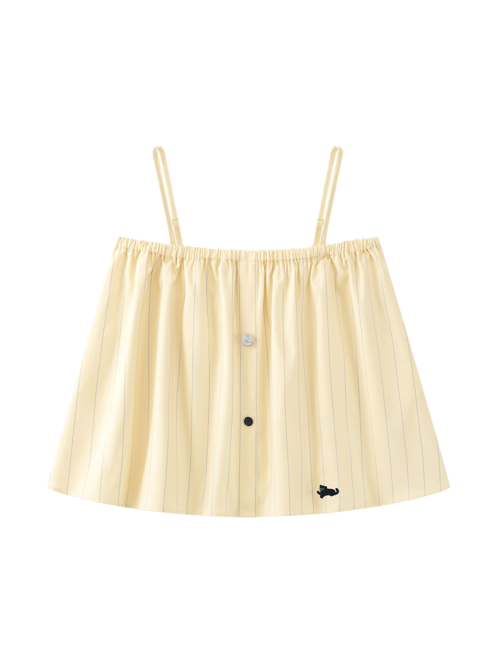 “Urban Jungle” Tencel Cotton Blend Spaghetti Strap Top and Shorts Pajama Set Dandelion Yellow