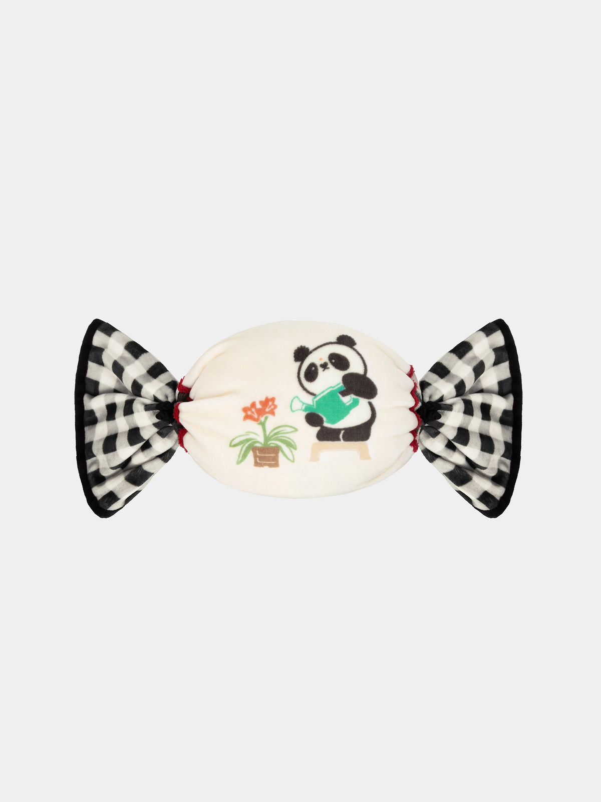 "panda pompom" 2-in-1 Flannel Blanket / Cushion – Retro Candy