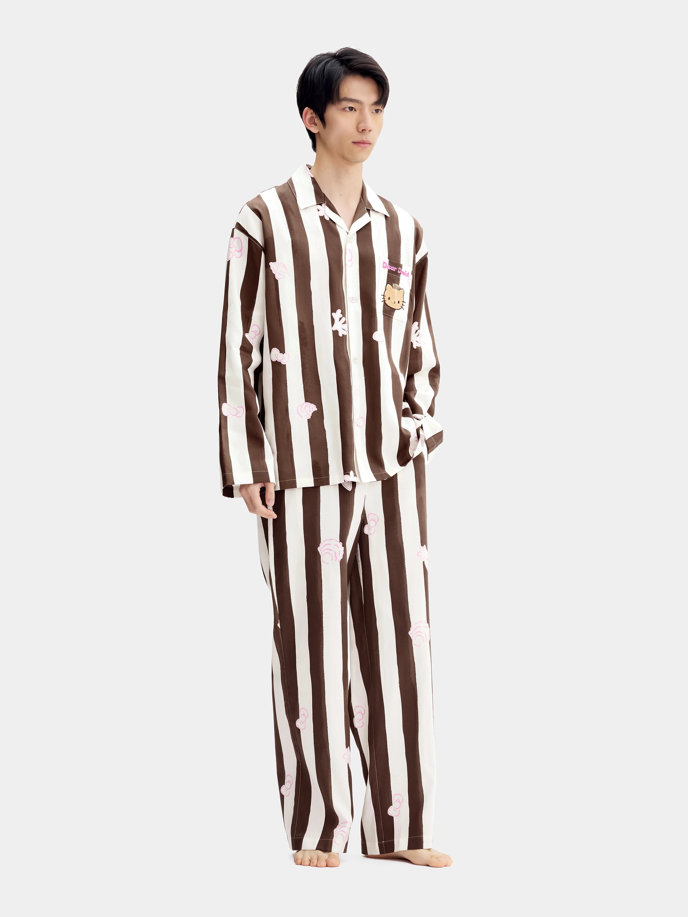 "Dear Daniel" Tencel Cotton Blend Loungewear Set Long Sleeve – Coconut Brown
