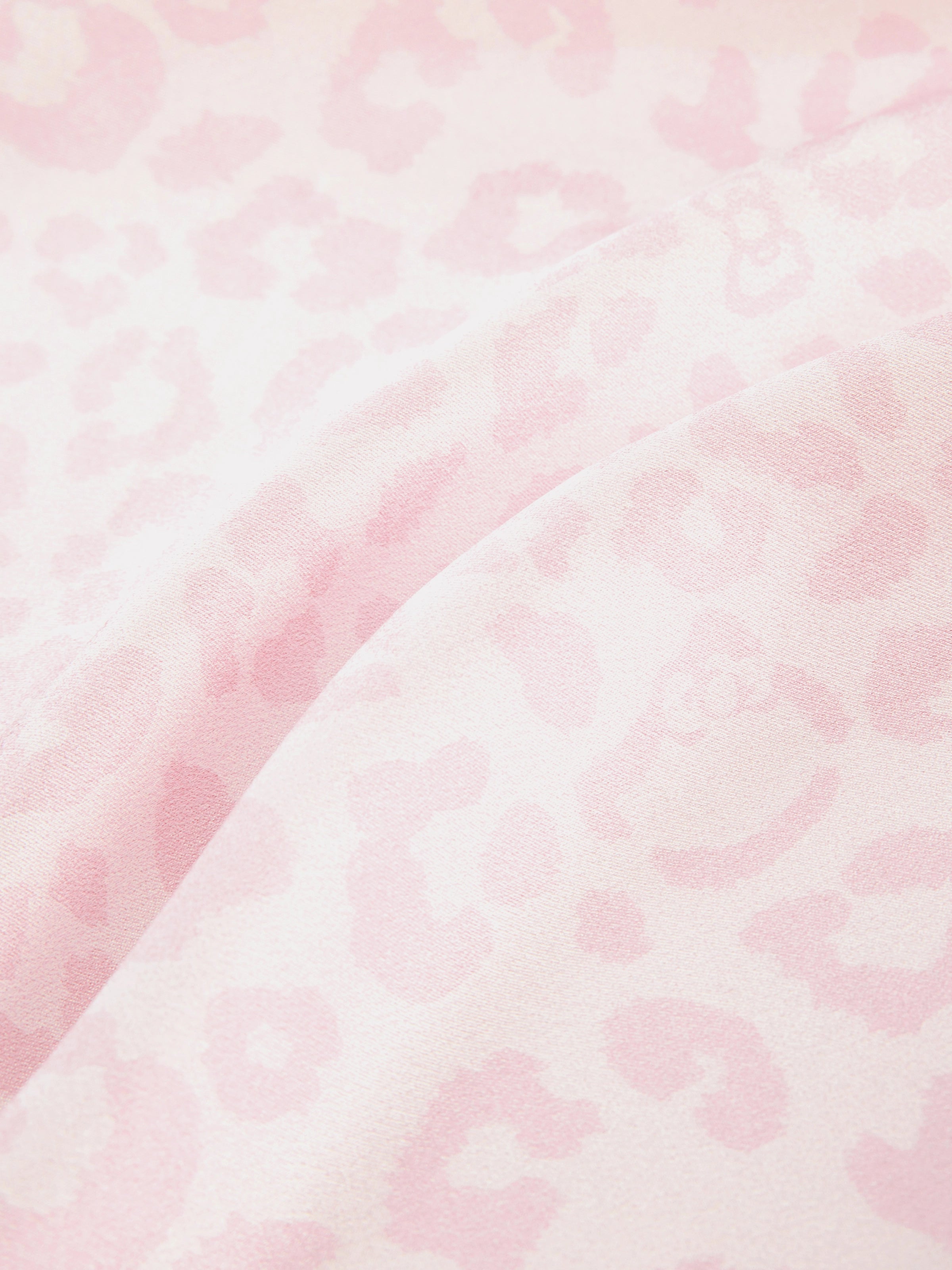 "Hello Kitty" Premium Heavy Mulberry Silk Spaghetti Strap Nightgown – Pink Leopard