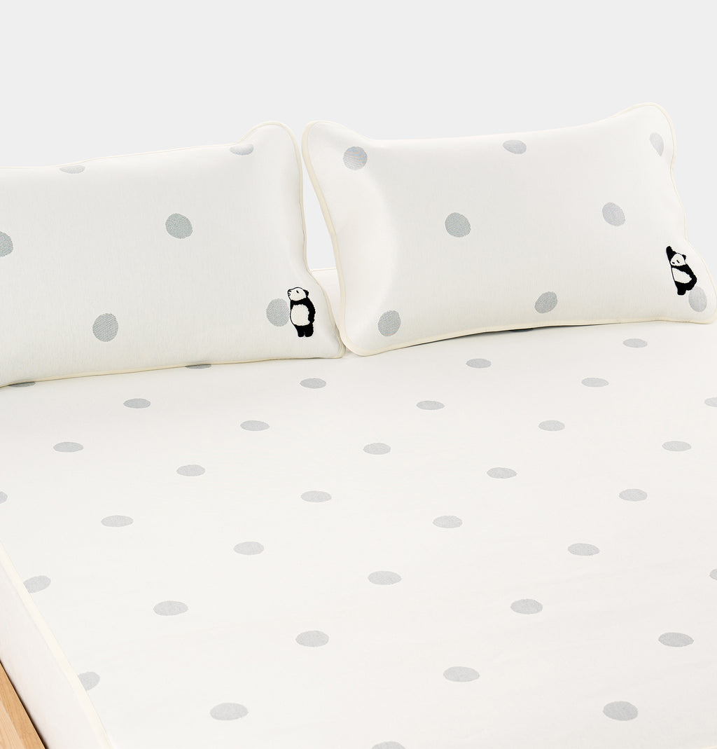 "Panda PomPom" Cooling Mat Set – Polka Dot