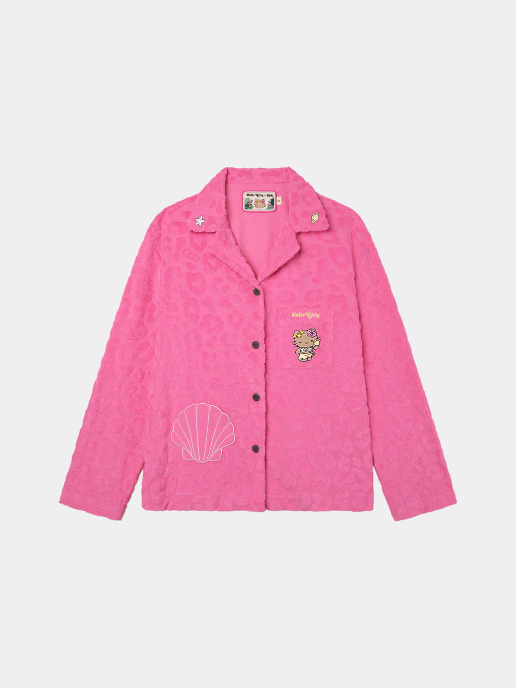 "Hello Kitty" Terry Loungewear Set Long Sleeve – Hot Pink Leopard