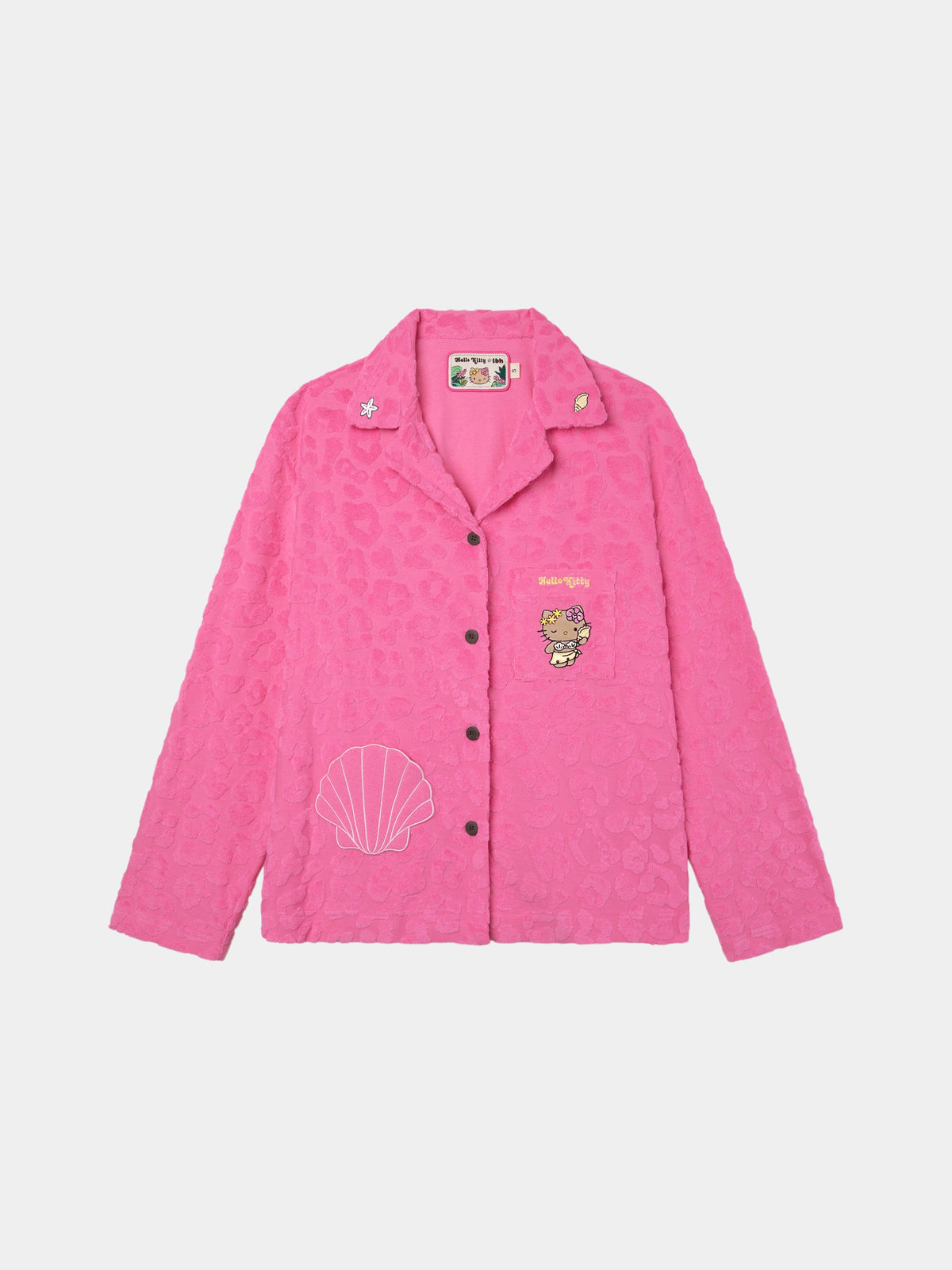 "Hello Kitty" Terry Loungewear Set Long Sleeve – Hot Pink Leopard
