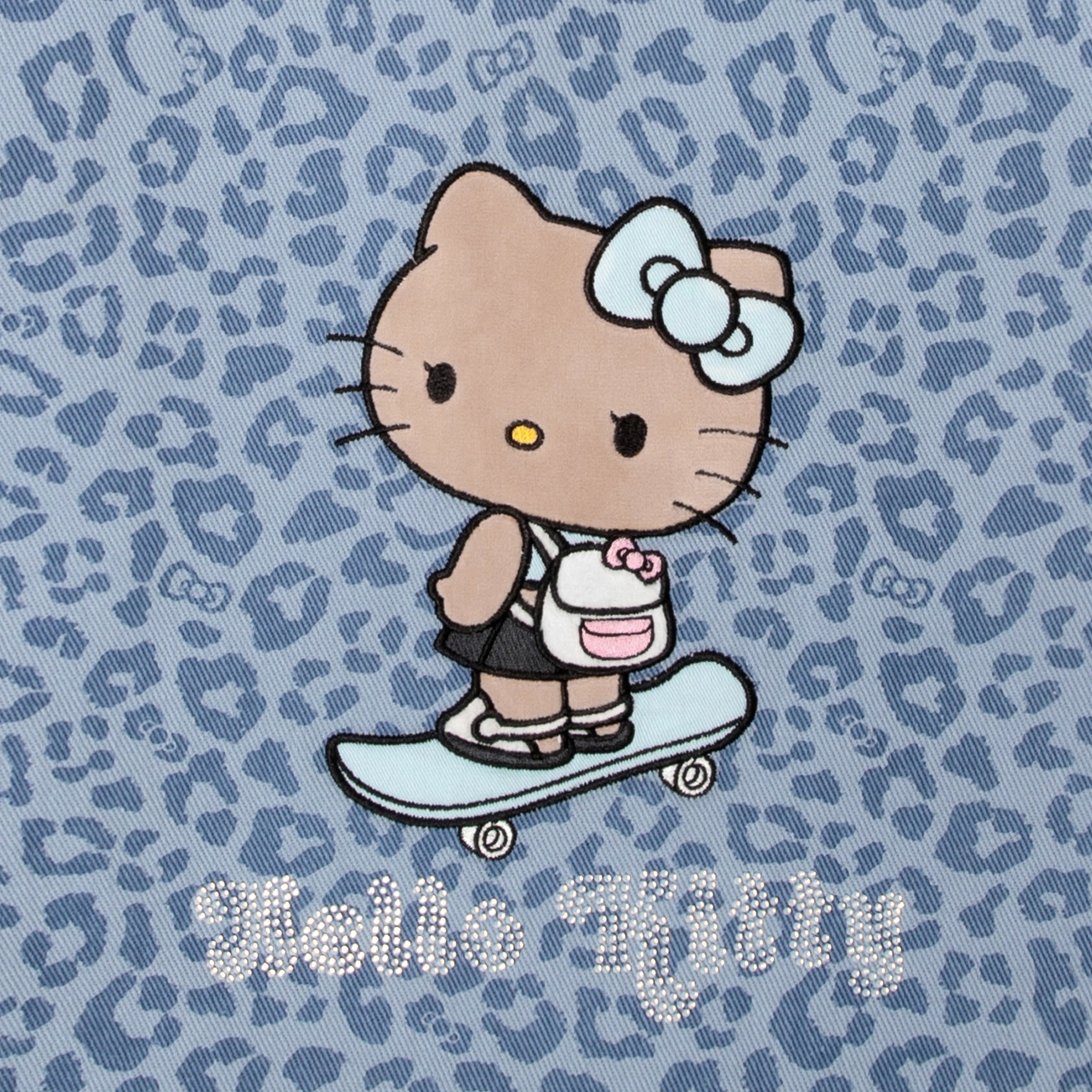 "Hello Kitty" Tote Bag Denim Leopard