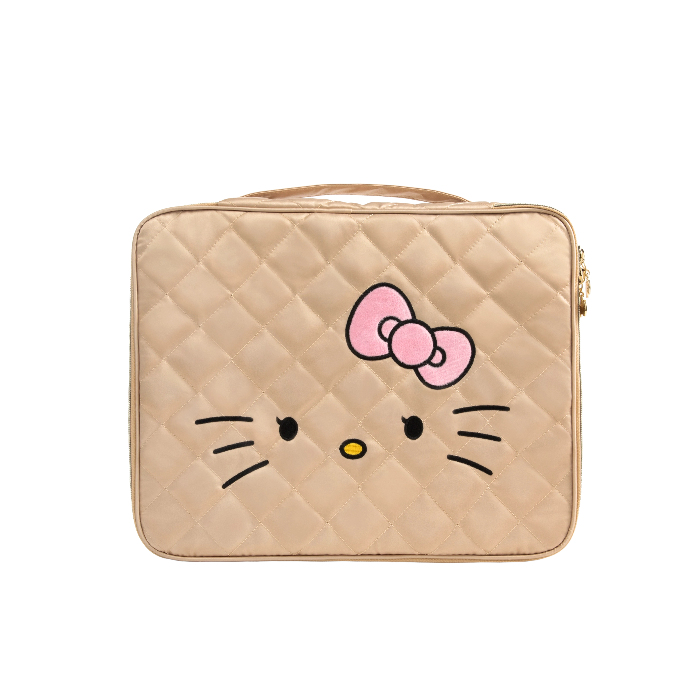 "Hello Kitty" Large Quilted Travel Storage Bag Tanned Hello Kitty