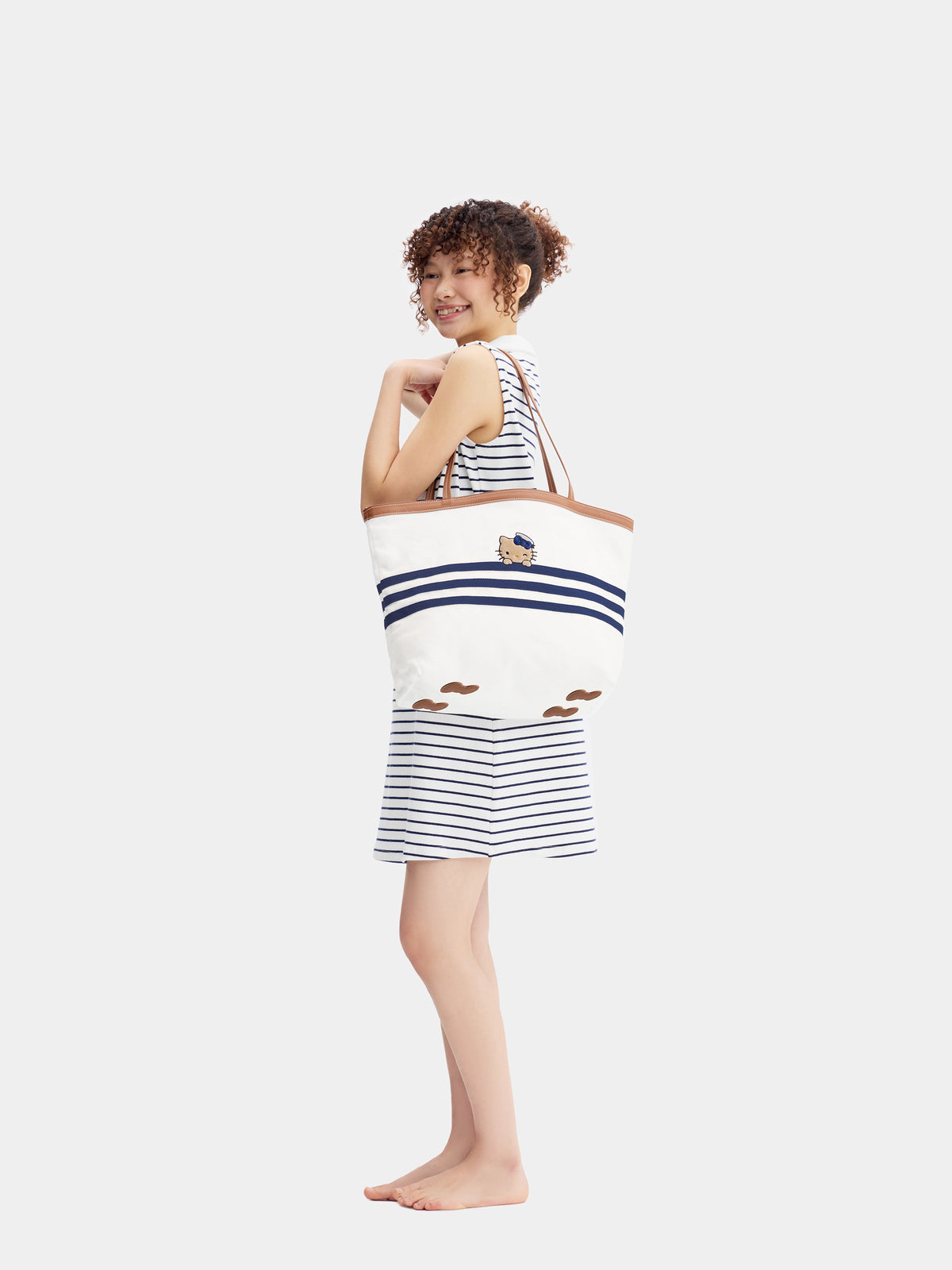 "Hello Kitty" Canvas Tote Bag – Breton Stripe