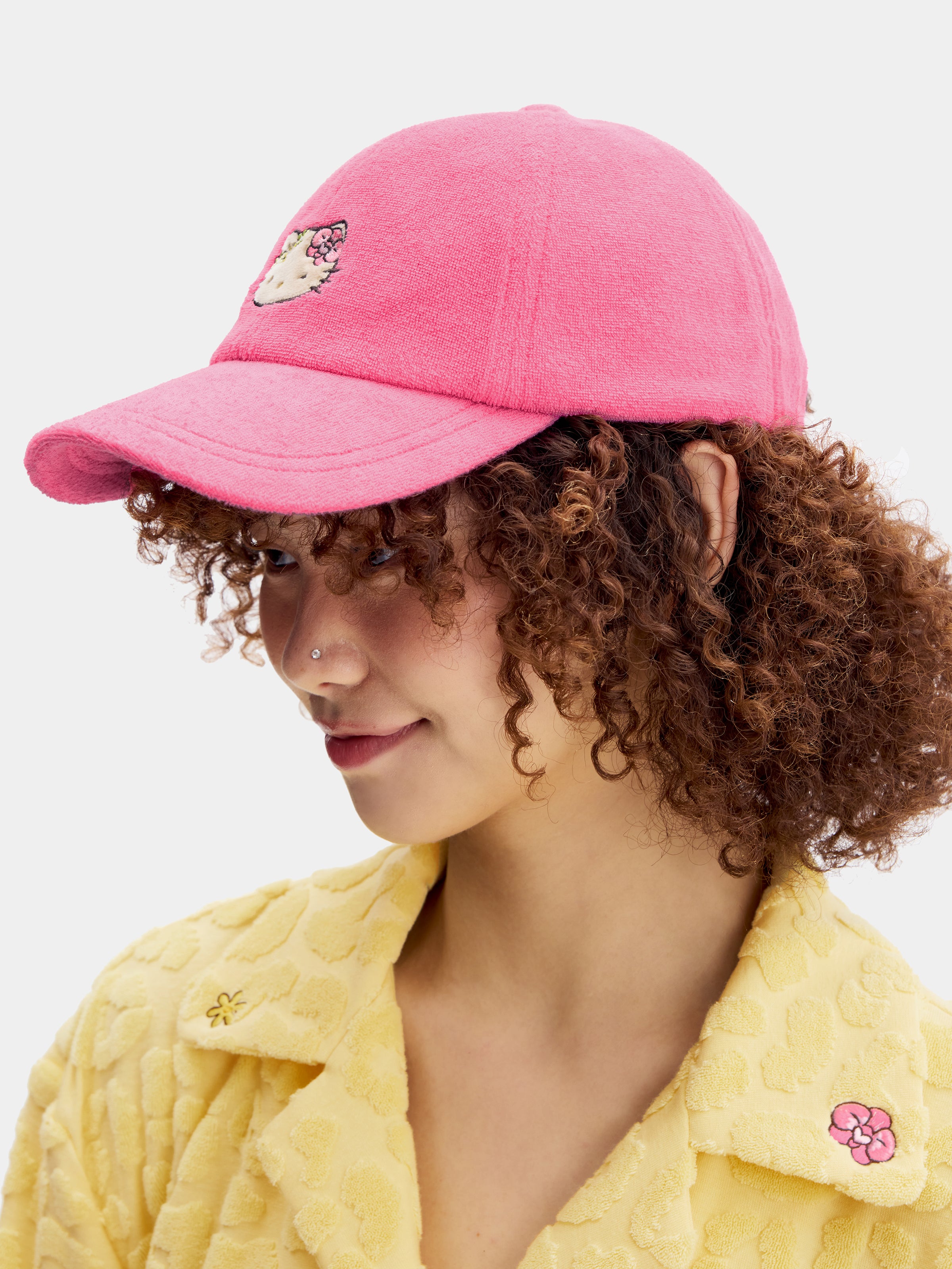 "Hello Kitty" Terry Baseball Cap – Hot Pink