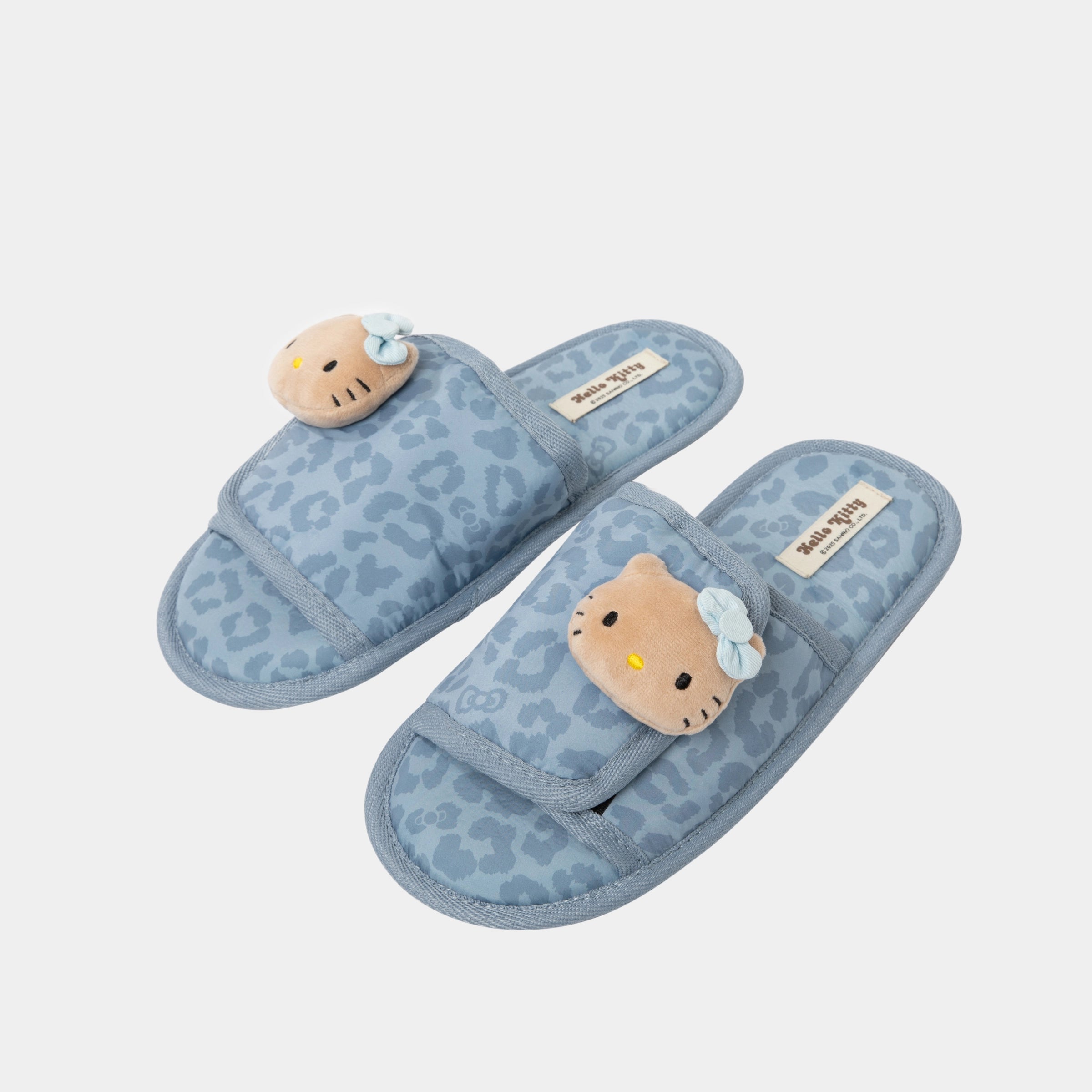"Hello Kitty" GildeFold Slippers Denim Leopard