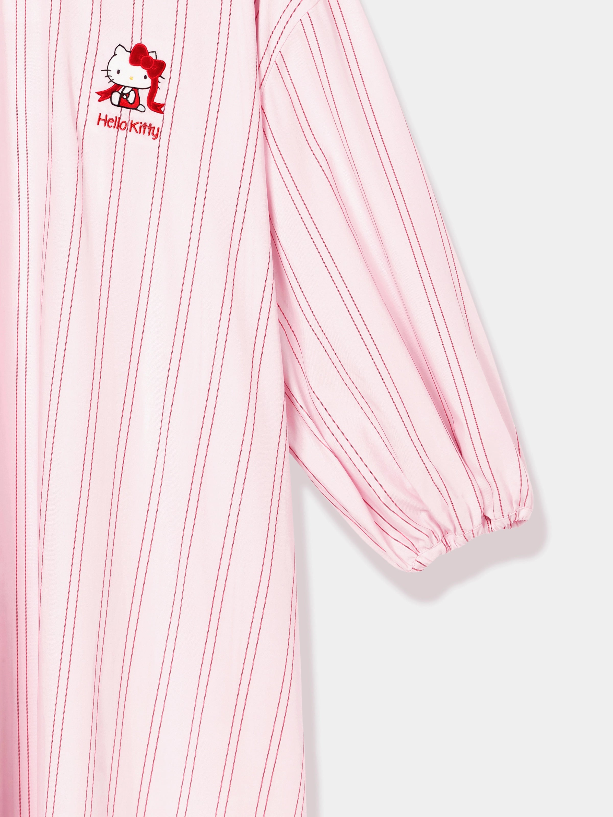 "Hello Kitty" Tencel Cotton Blend Nightgown – Pink Stripes