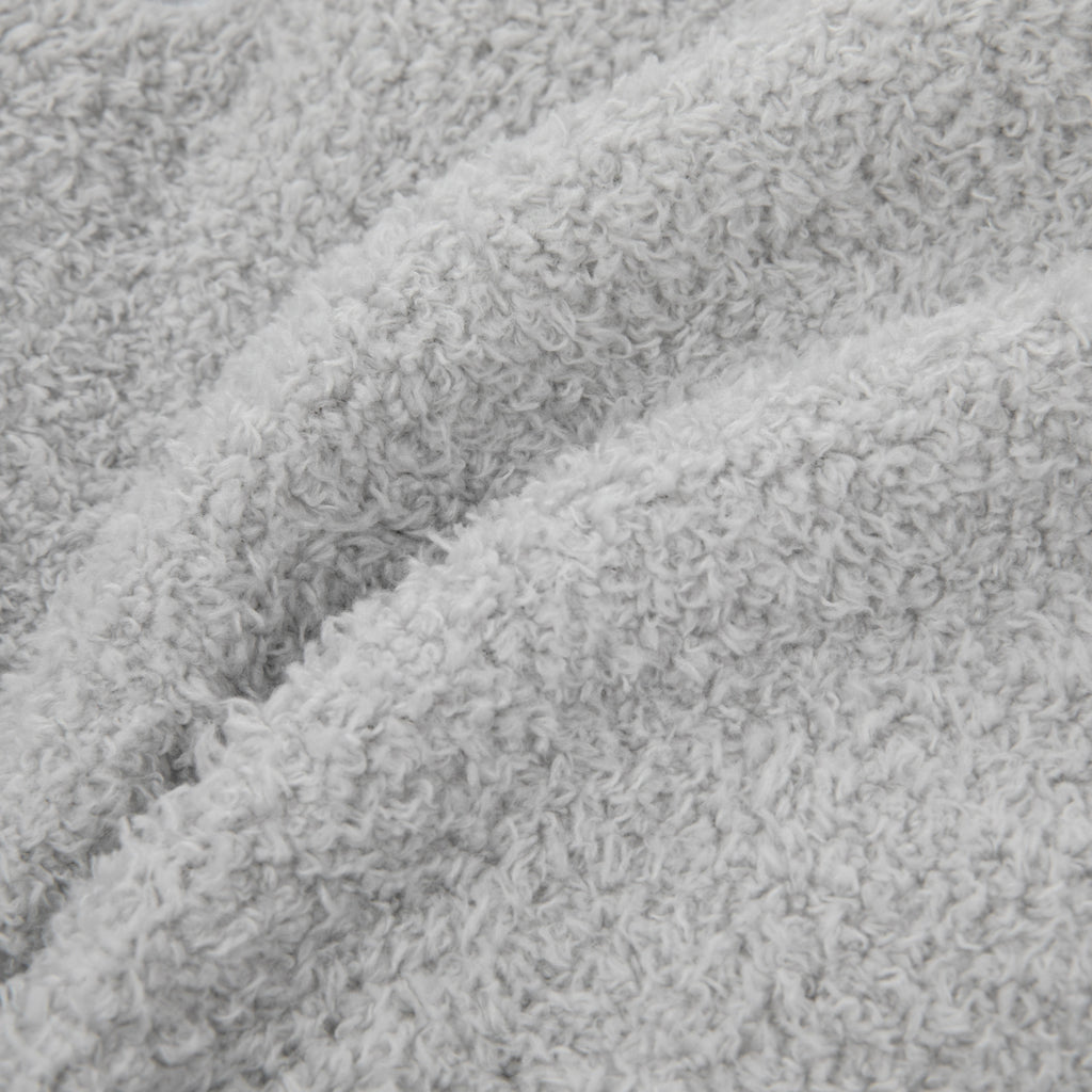 "Panda PomPom" Polar Fleece Oversize Loungewear Set – Gray