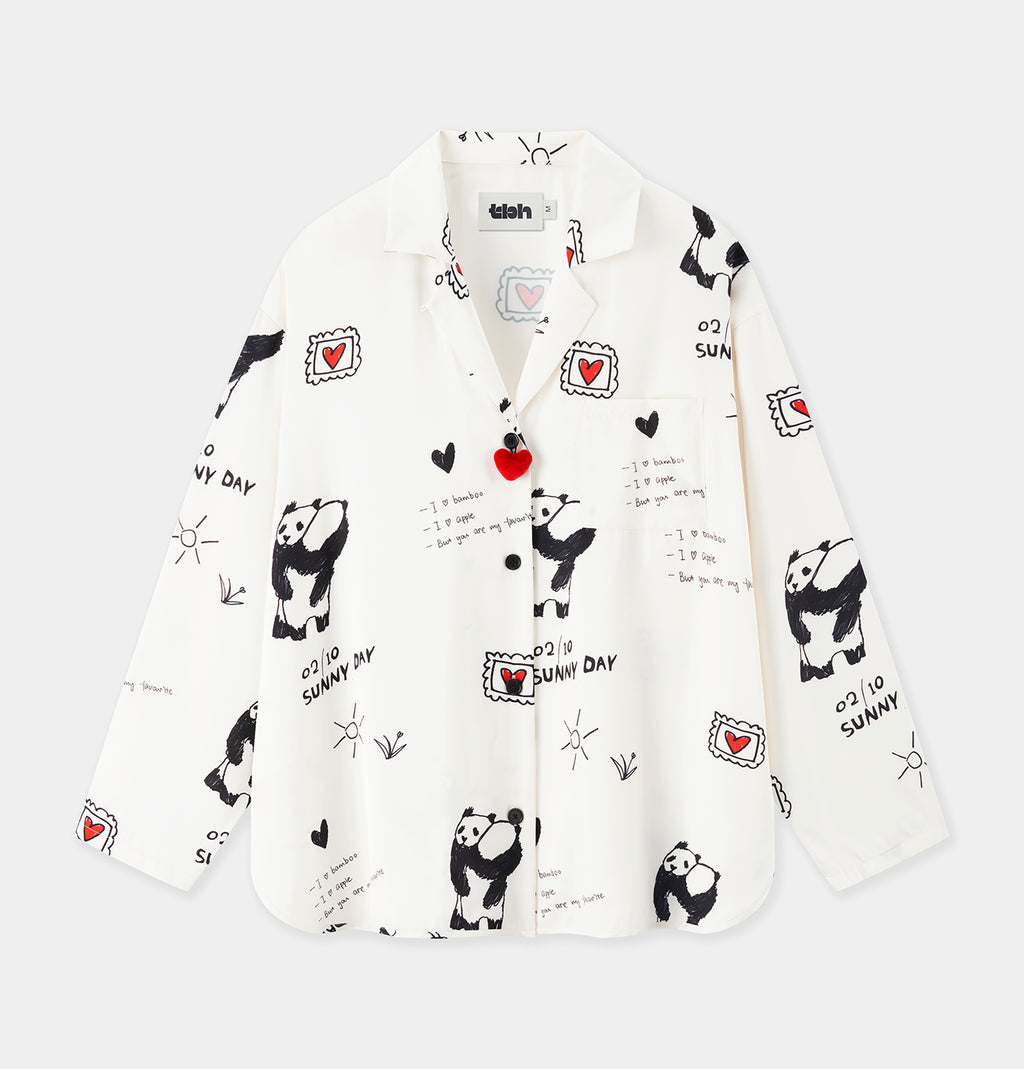 "Panda PomPom" Satin Loungewear Set – Flipped