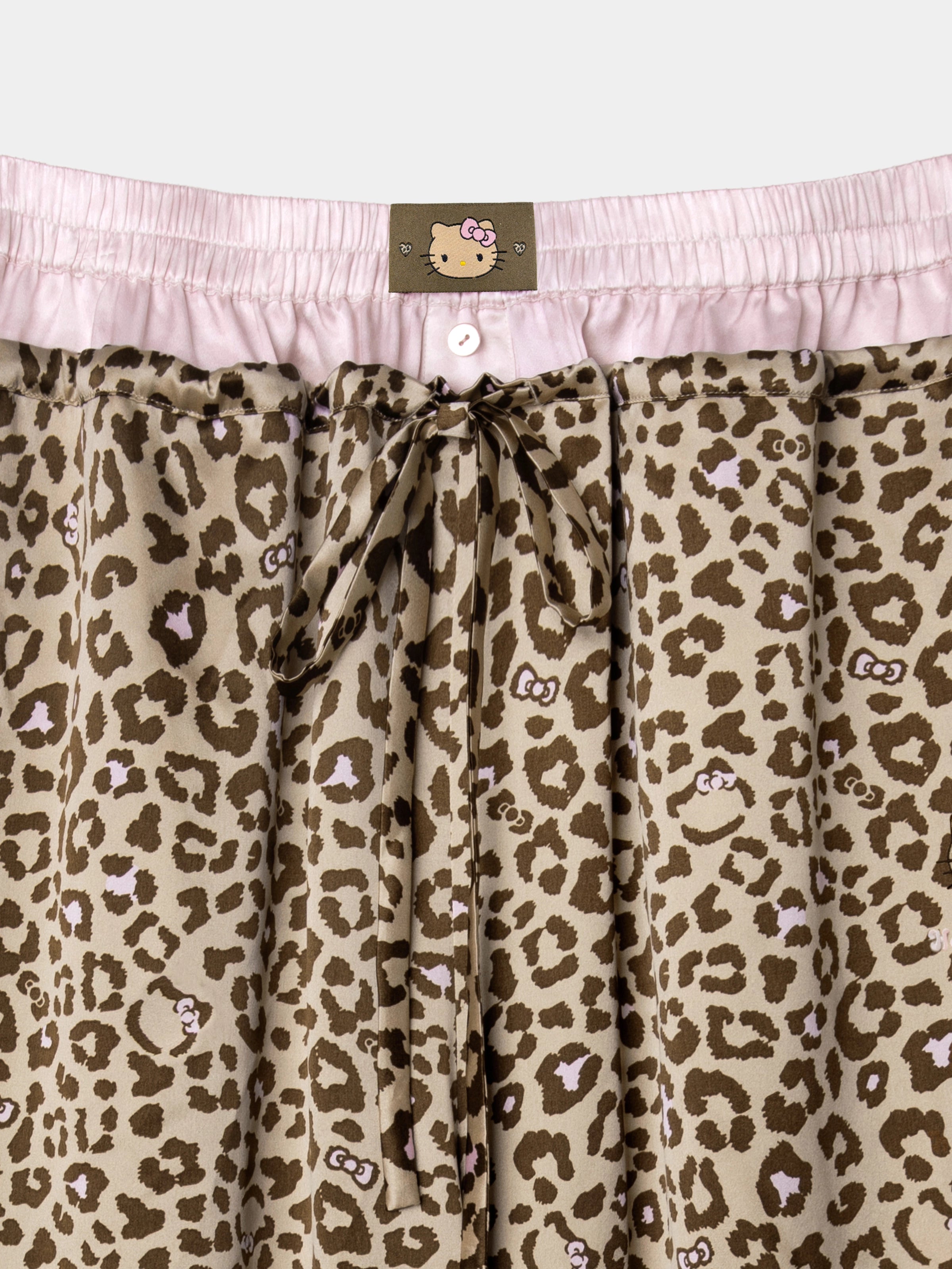 "Hello Kitty" Premium Heavy Mulberry Silk  Pants – Leopard