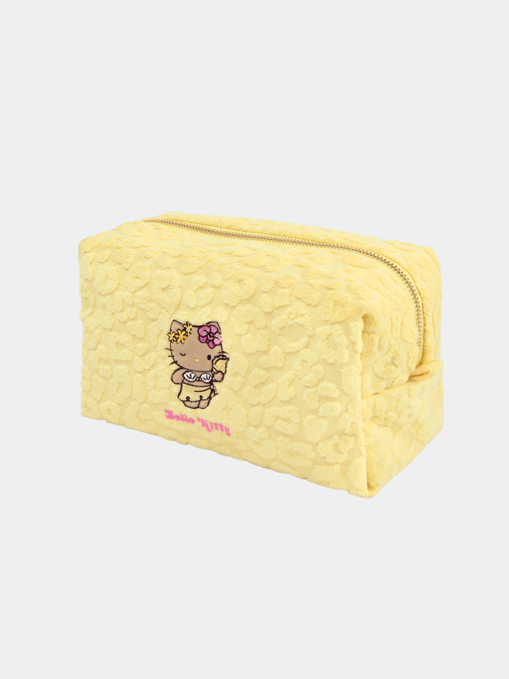 "Hello Kitty" Terry Box Cosmetic Bag – Sunbeam Leopard – Medium
