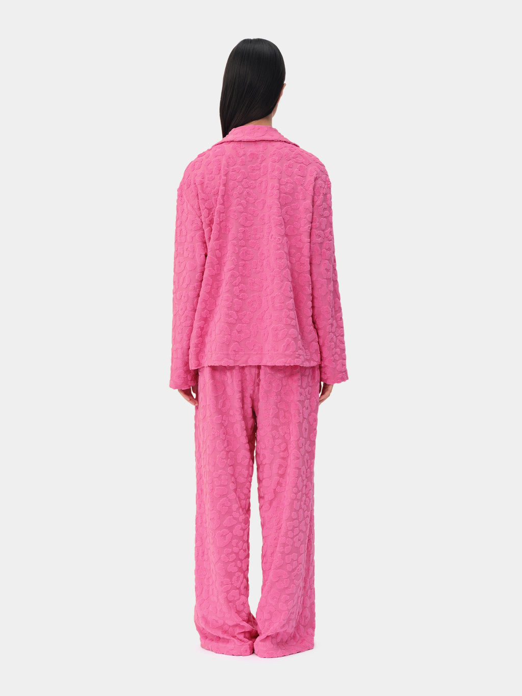 "Hello Kitty" Terry Loungewear Set Long Sleeve – Hot Pink Leopard