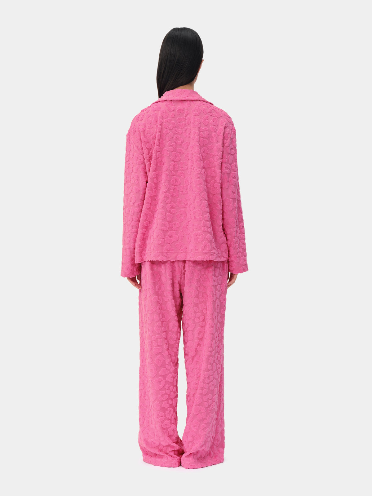 "Hello Kitty" Terry Loungewear Set Long Sleeve – Hot Pink Leopard