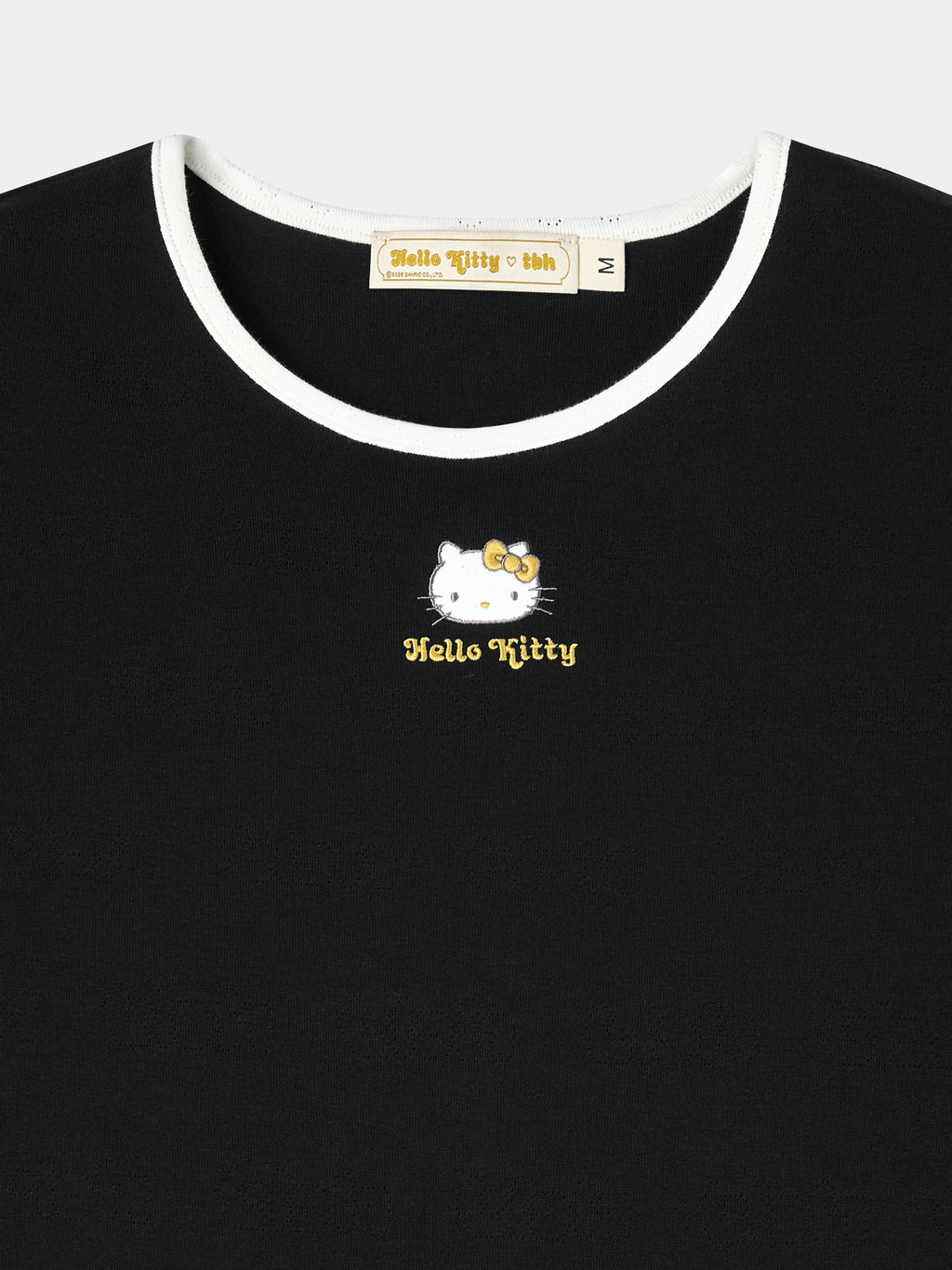 "Hello Kitty" Stretch Cotton Jersey Short Sleeve Loungewear Set – Classic Black