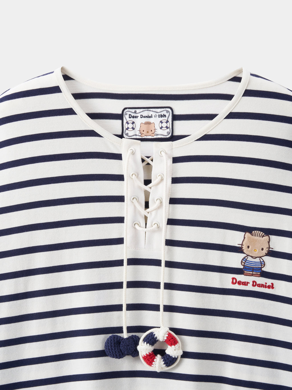 "Dear Daniel" Jersey Breton Stripe Loungewear Set Long Sleeve – Blue & White