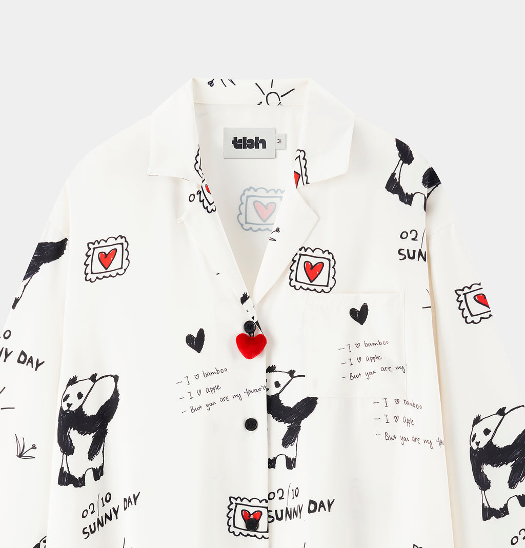 "Panda PomPom" Satin Loungewear Set – Flipped