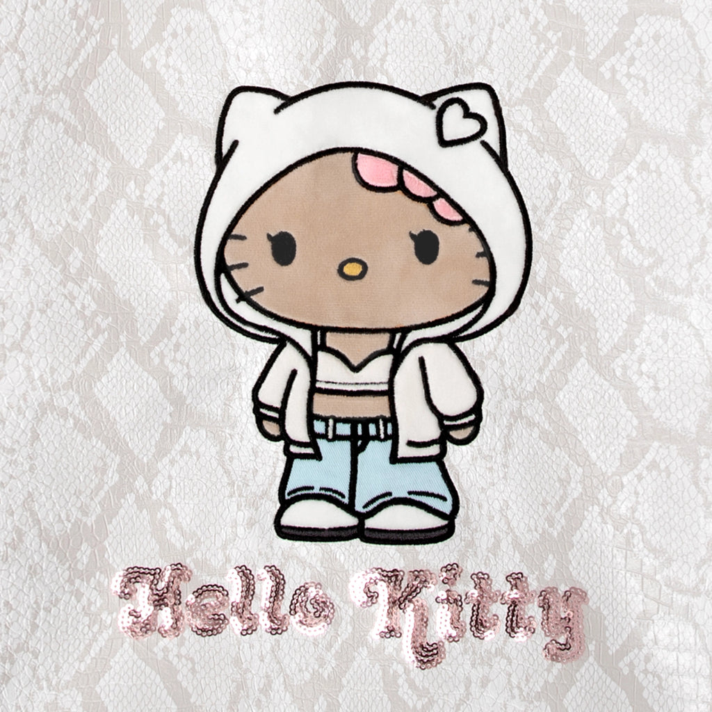 "Hello Kitty" Tote Bag – White Snake Print