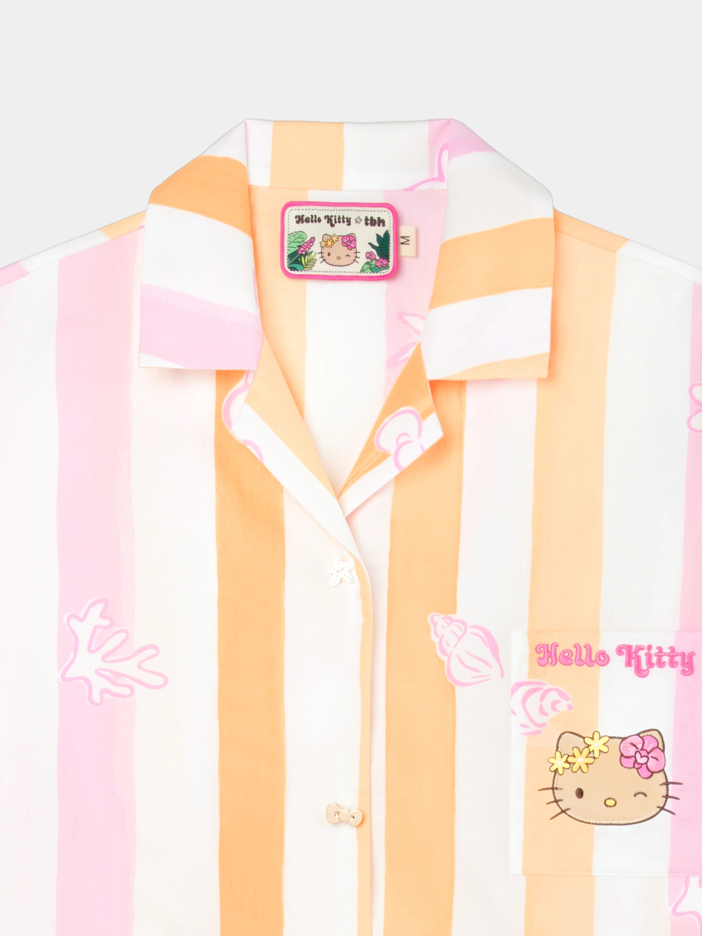 "Hello Kitty" Tencel Cotton Blend Loungewear Set Long Sleeve – Coral Pink