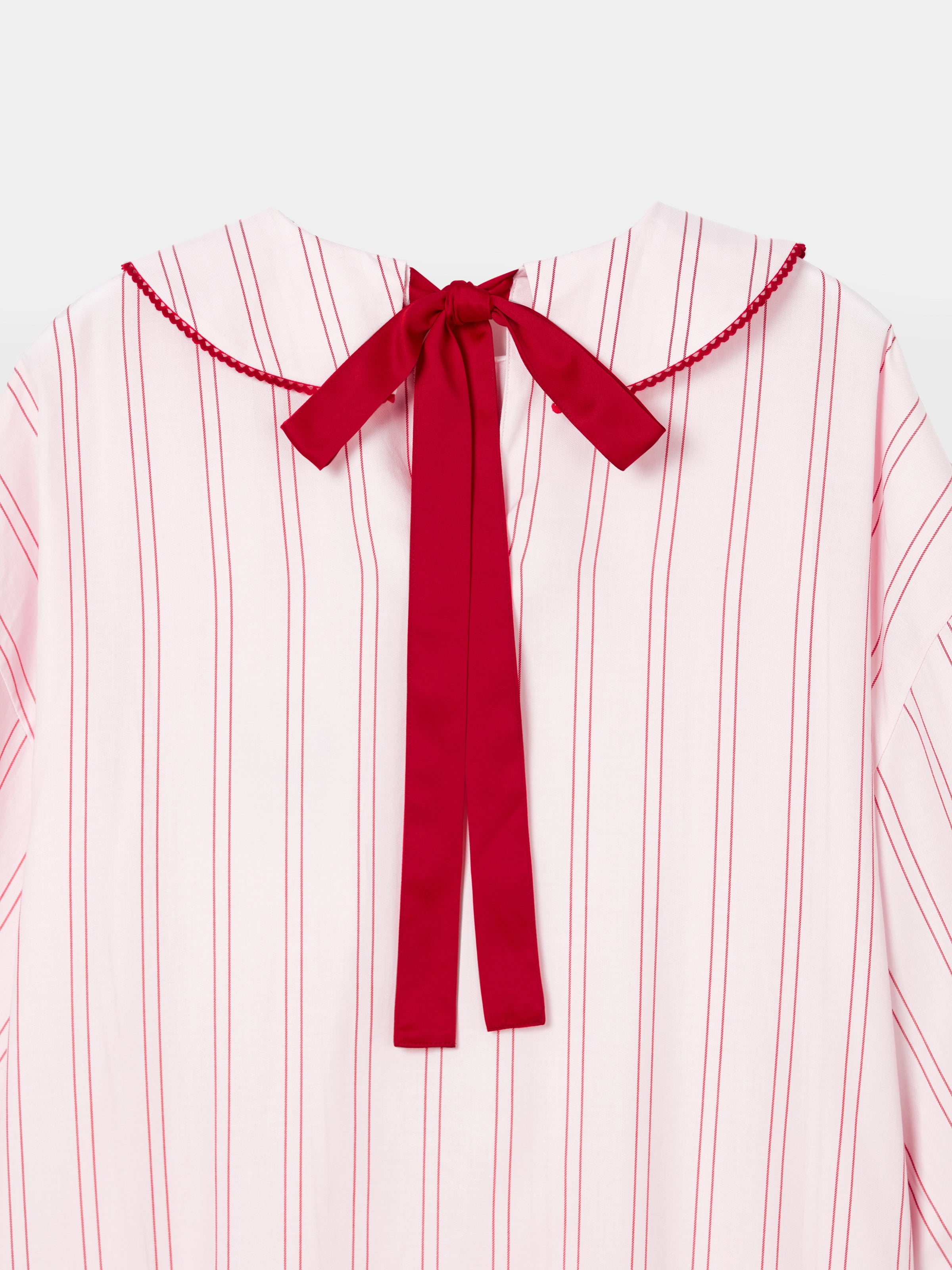 "Hello Kitty" Tencel Cotton Blend Short Nightgown Pink Stripes