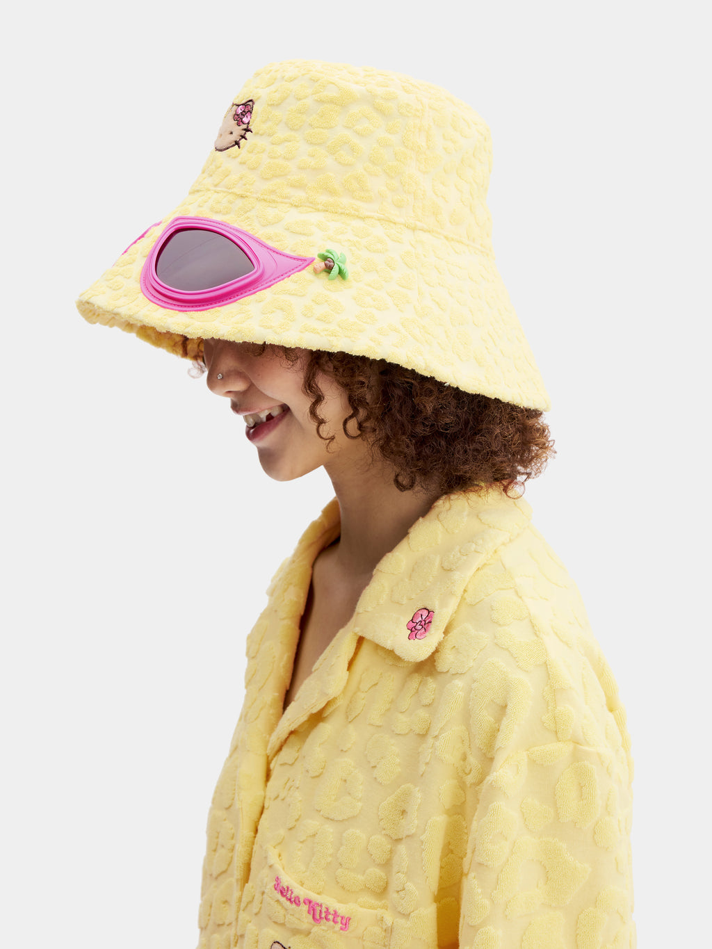"Hello Kitty" Terry Bucket Hat with Sunglasses – Sunbeam Leopard