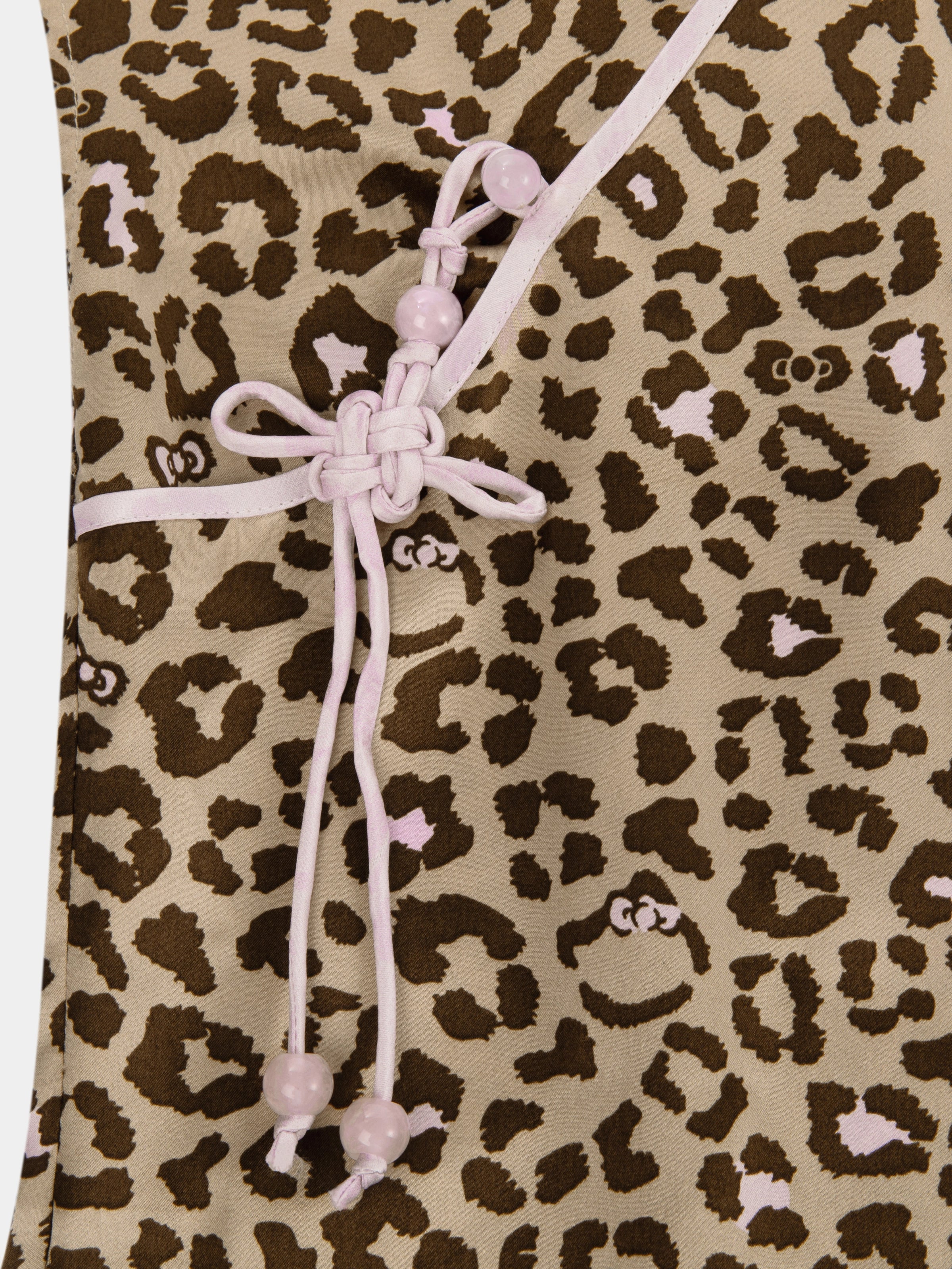 "Hello Kitty" Premium Heavy Mulberry Silk Qipao – Leopard