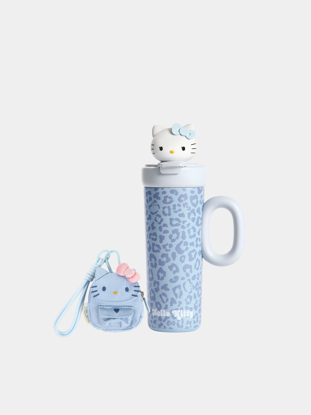 "Hello Kitty" Sun-Kissed Stainless Steel Insulated Tumbler (With Mini Bag) – Denim Leopard