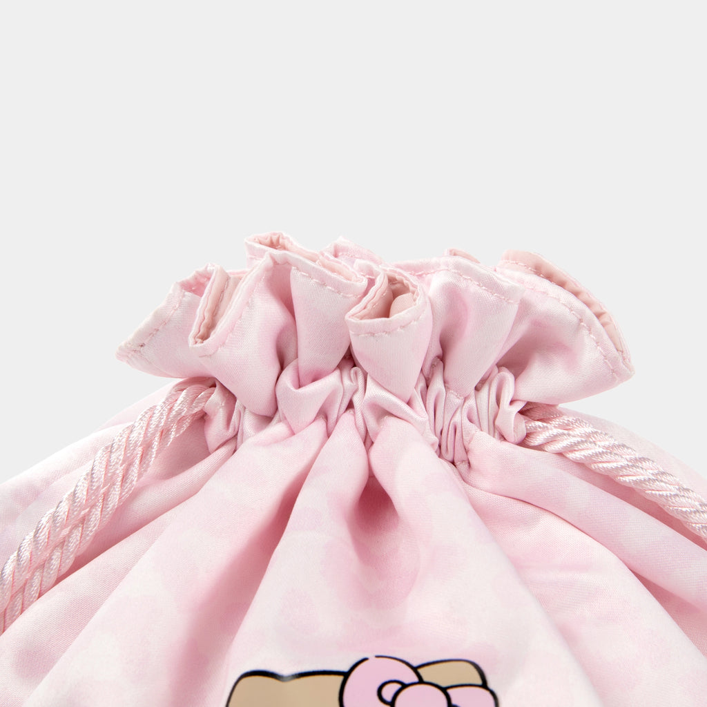 "Hello Kitty" Travel Drawstring Bag Set – Pink Leopard