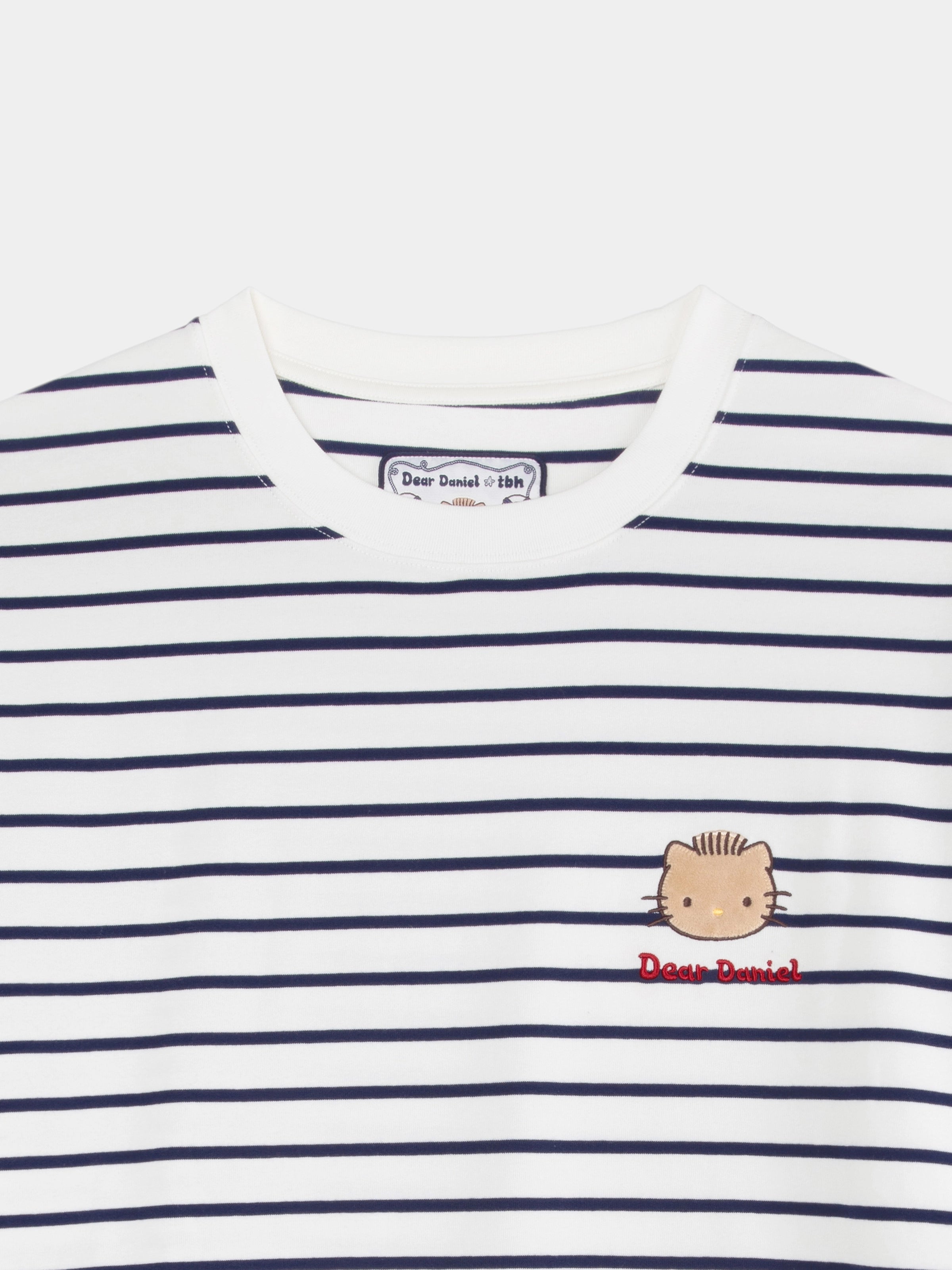"Dear Daniel" Stretch Cotton Jersey Breton Stripe Loungewear Set Short Sleeve