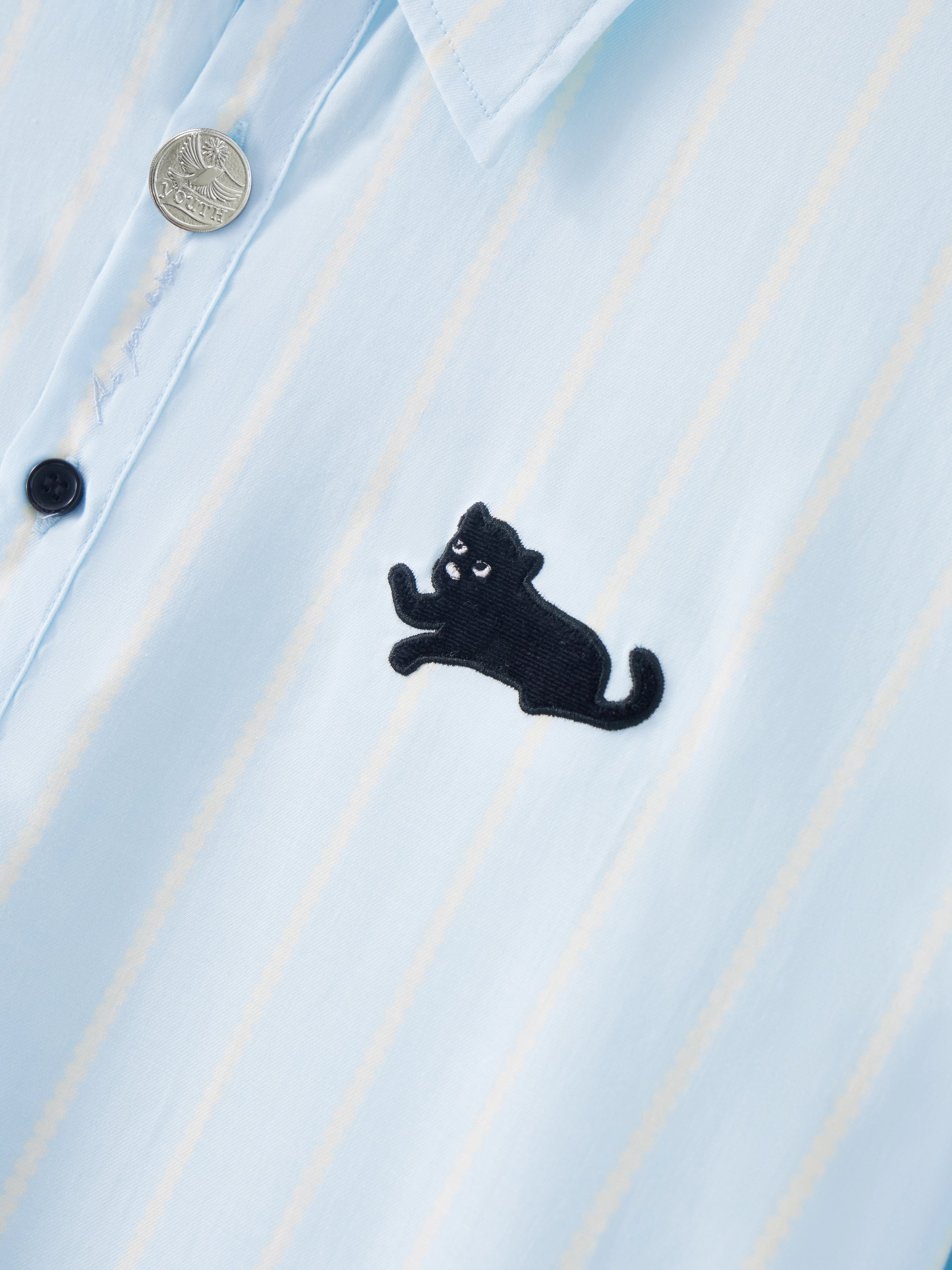 “Urban Jungle” Tencel Cotton Blend Short Sleeve Nightgown Water Blue