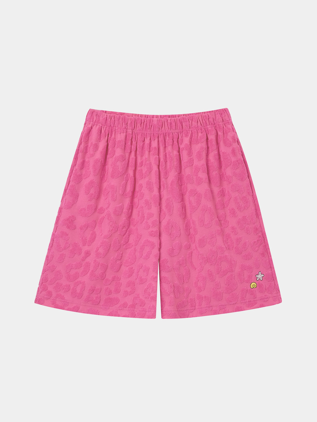 "Hello Kitty" Terry Loungewear Set Short Sleeve & Shorts – Hot Pink Leopard