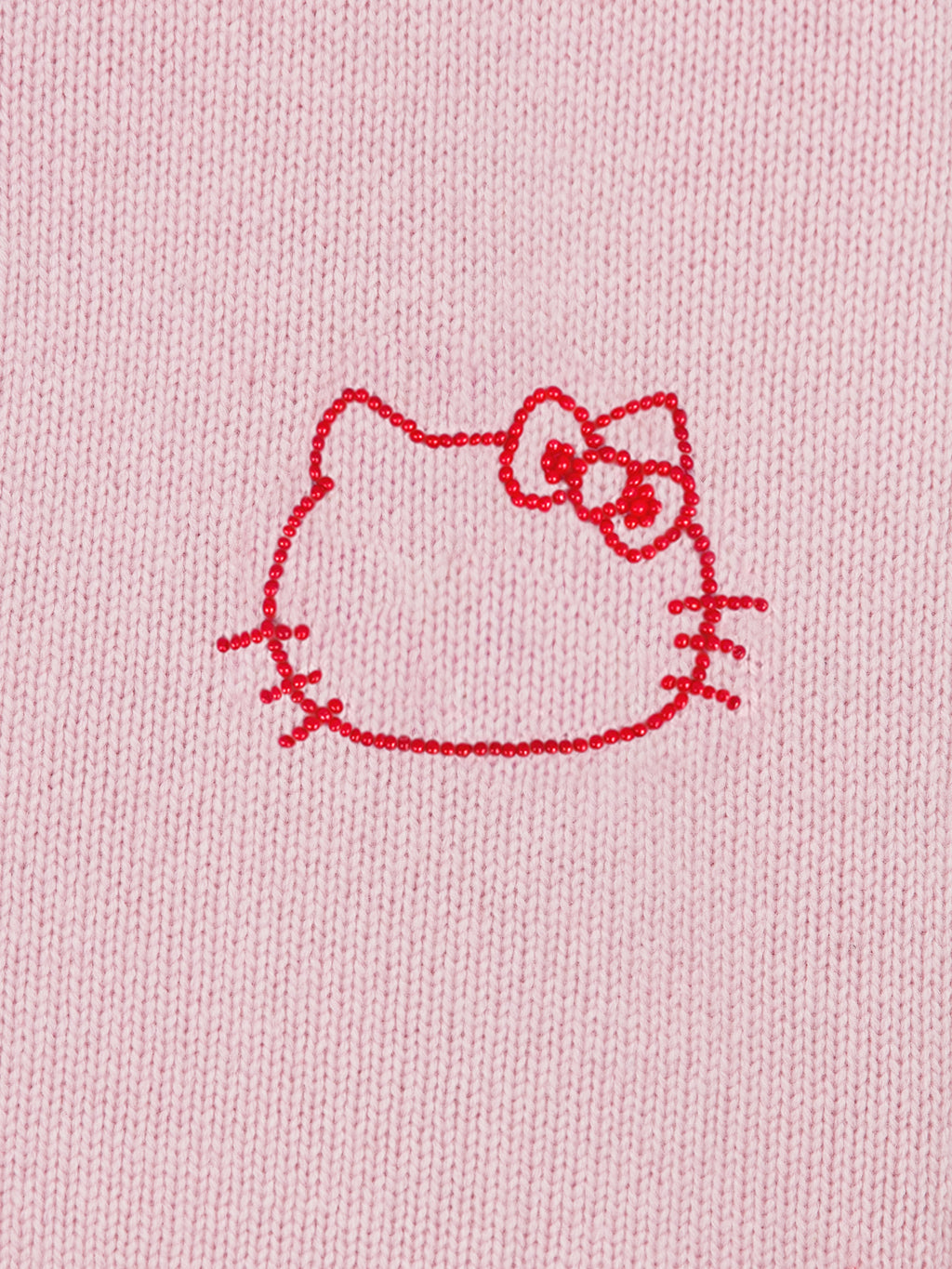 "Hello Kitty" Wool Cashmere Blend Cardigan – Pink