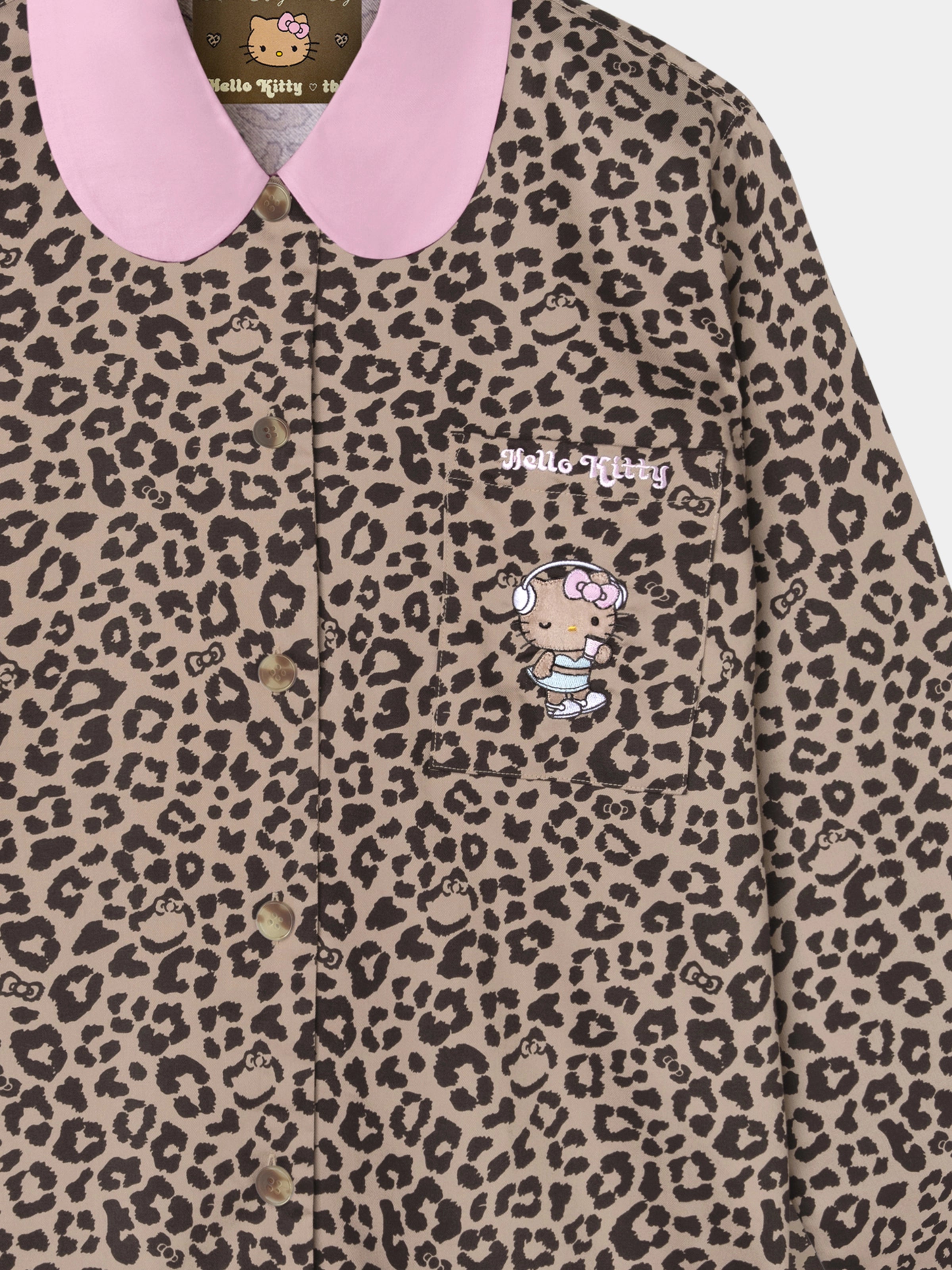 "Hello Kitty" Tencel Cotton Blend Loungewear Set – Leopard