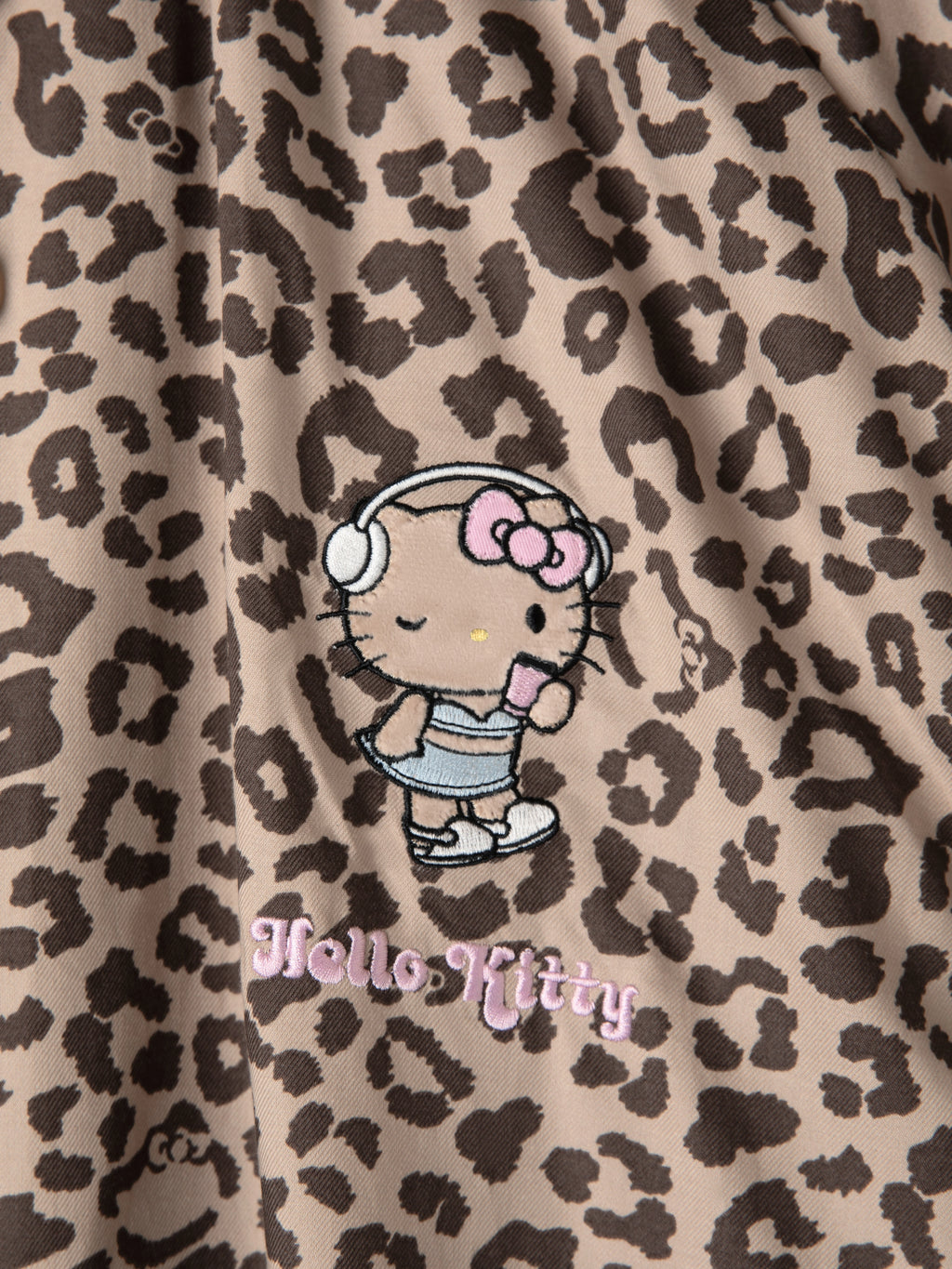 "Hello Kitty" Tencel Cotton Blend Short Sleeve Skirt – Leopard