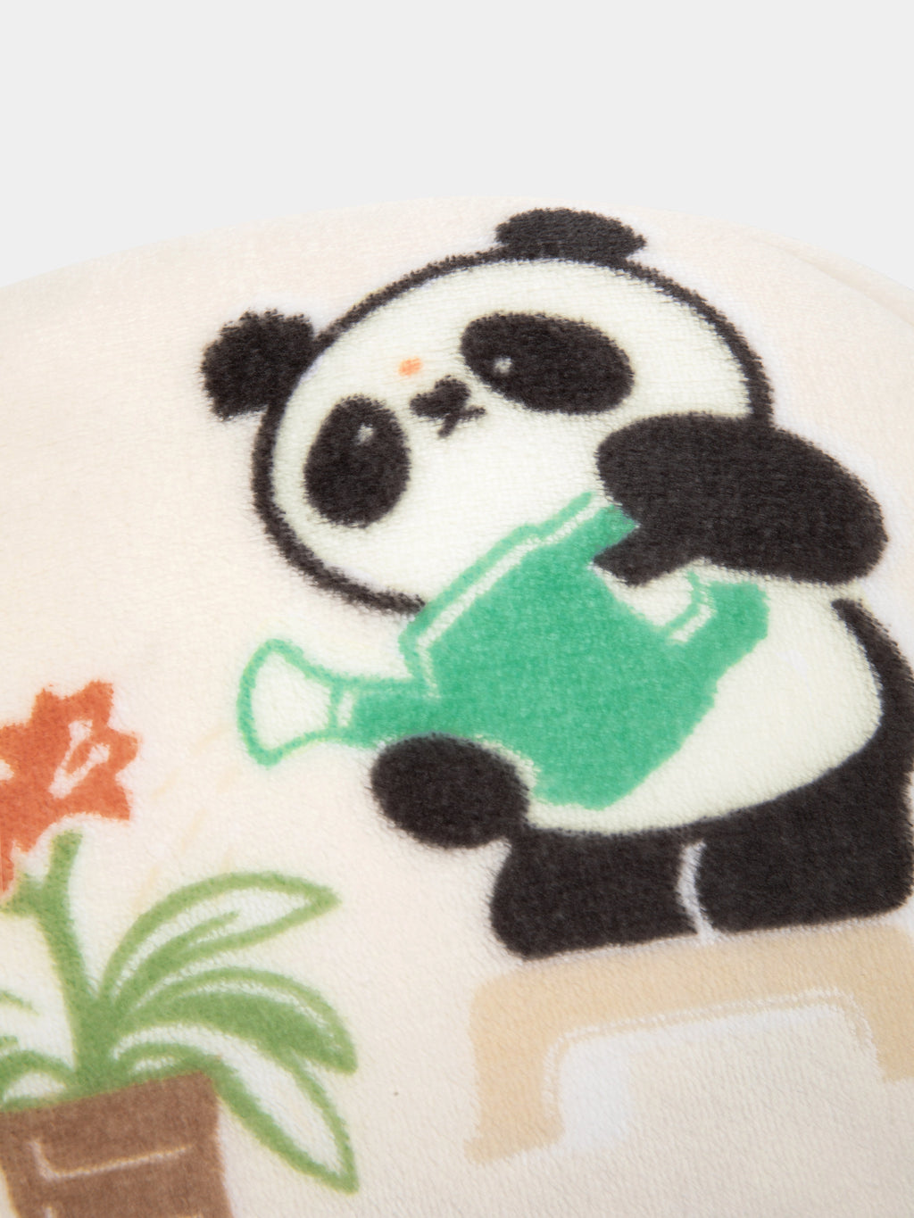 "panda pompom" 二合一法蘭絨毛毯／抱枕－復古糖果