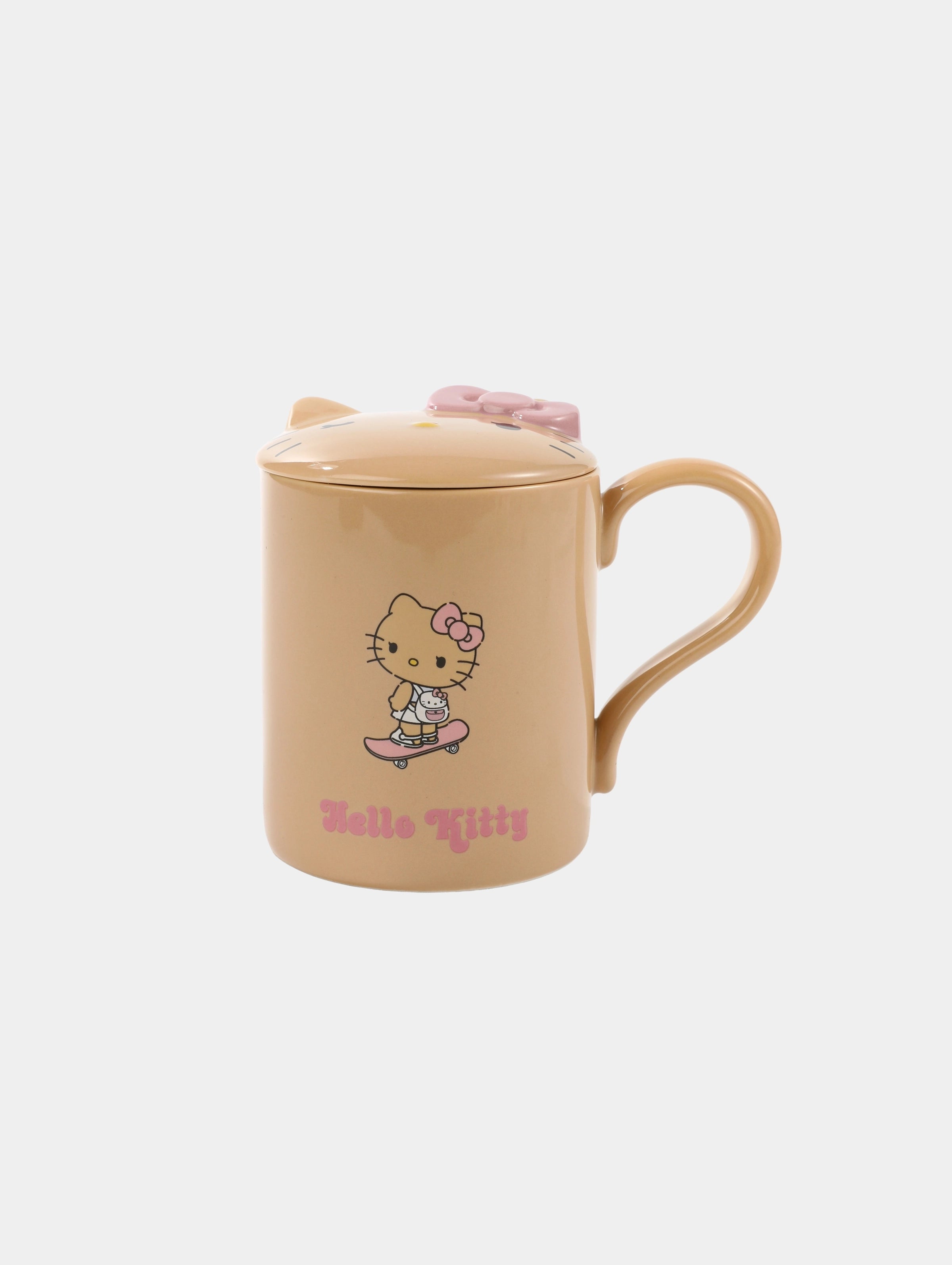 "Hello Kitty" Ceramic Mug with Lid – Tanned Hello Kitty
