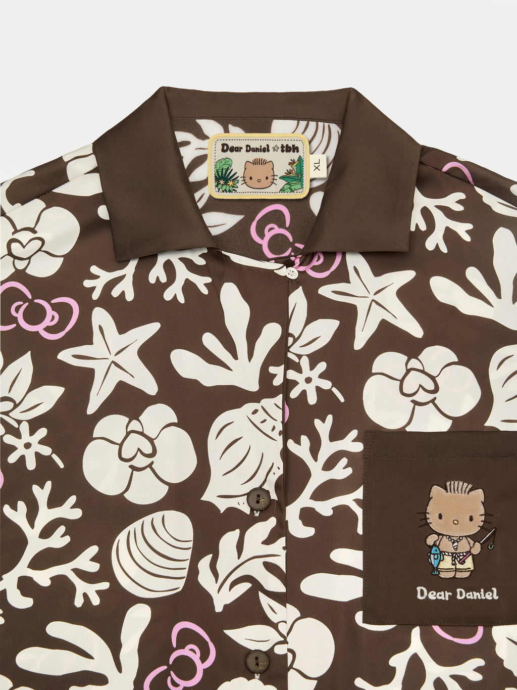 "Dear Daniel" Satin Loungewear Set Short Sleeve – Coconut Brown