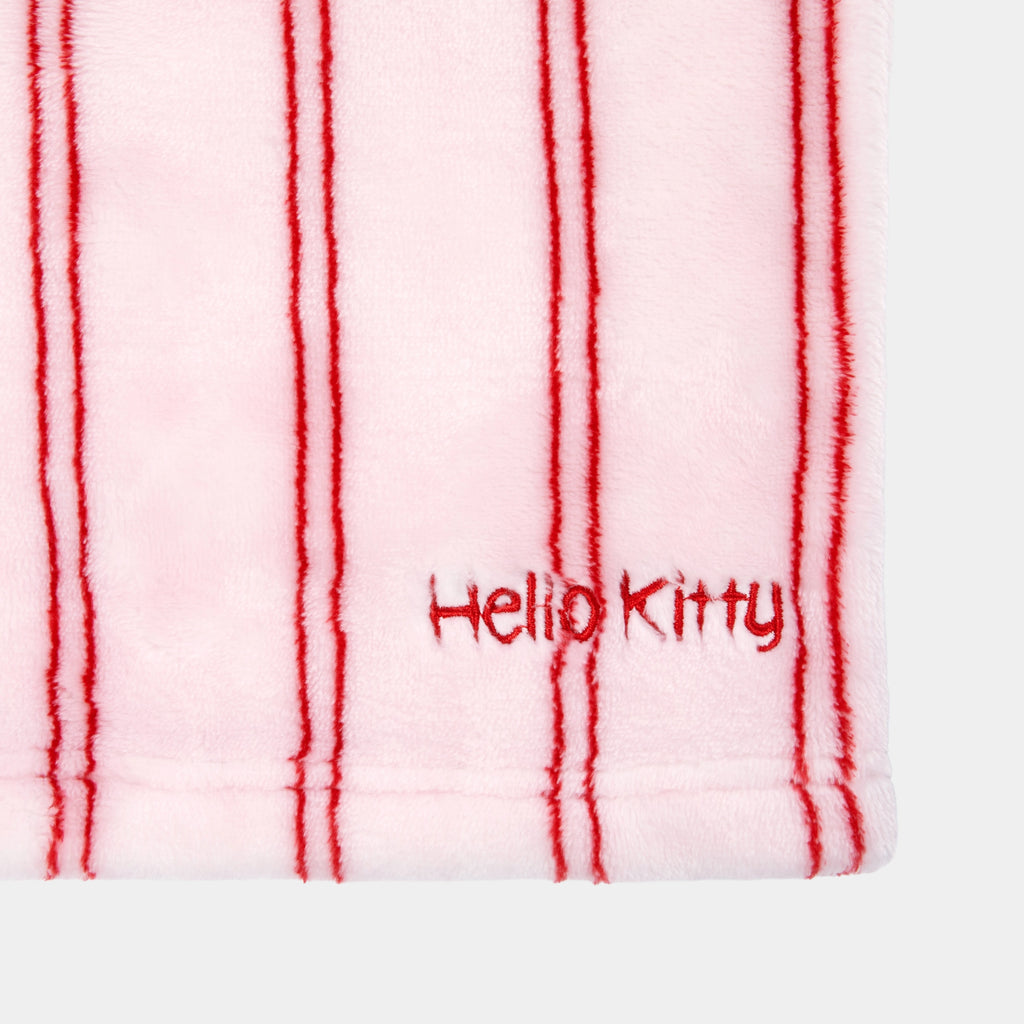 "Hello Kitty" Flannel Loungewear Set – Pink Stripes