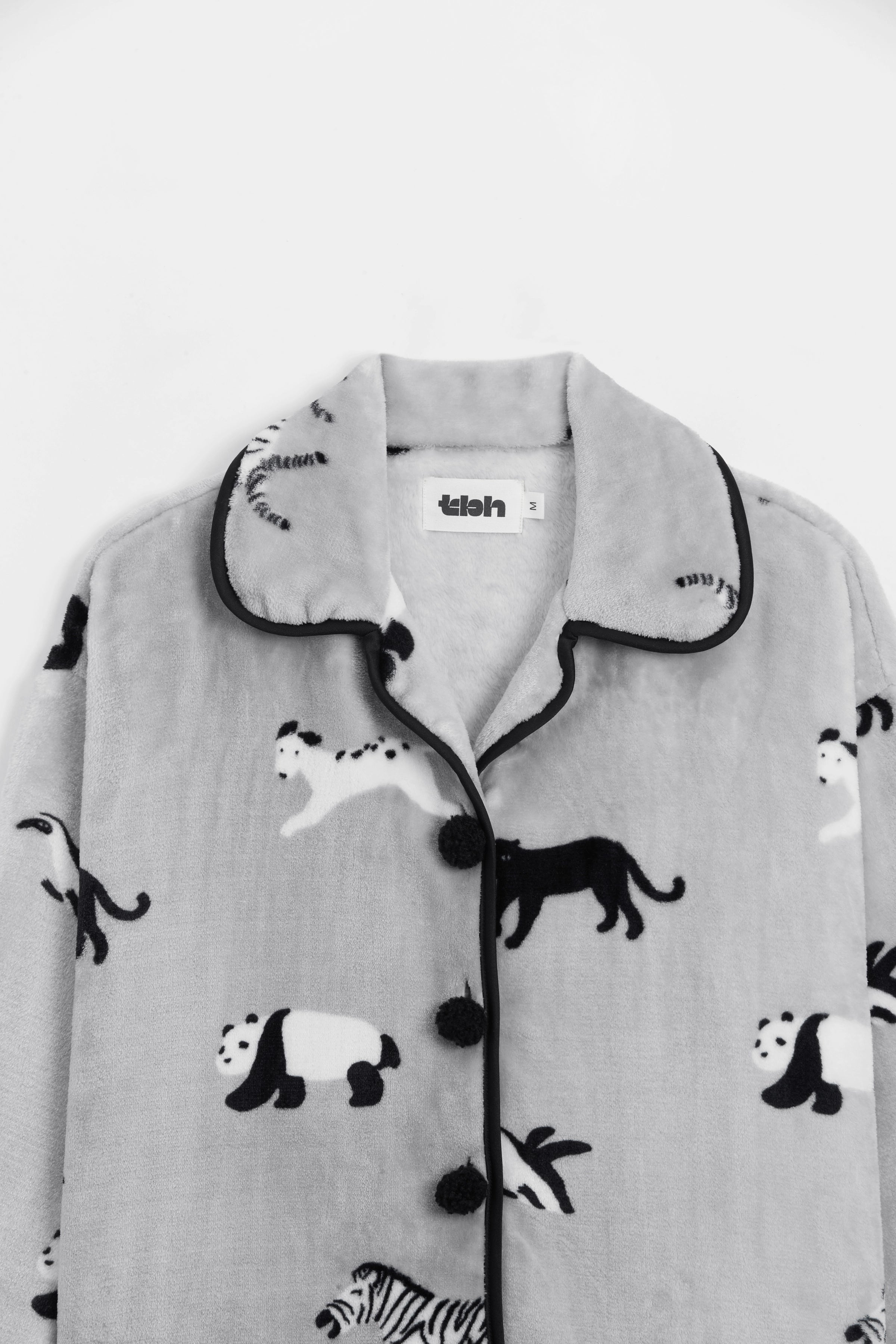 "Panda PomPom" Flannel Loungewear Set – Bestie