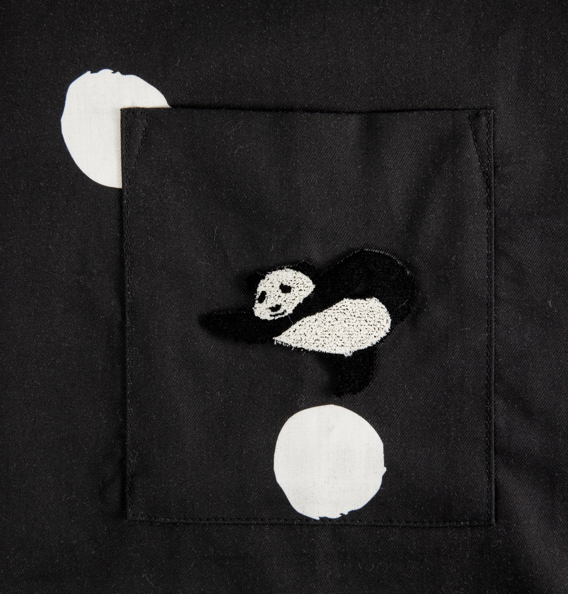 "Panda PomPom" Tencel Cotton Blend Loungewear Set White Polka Dot