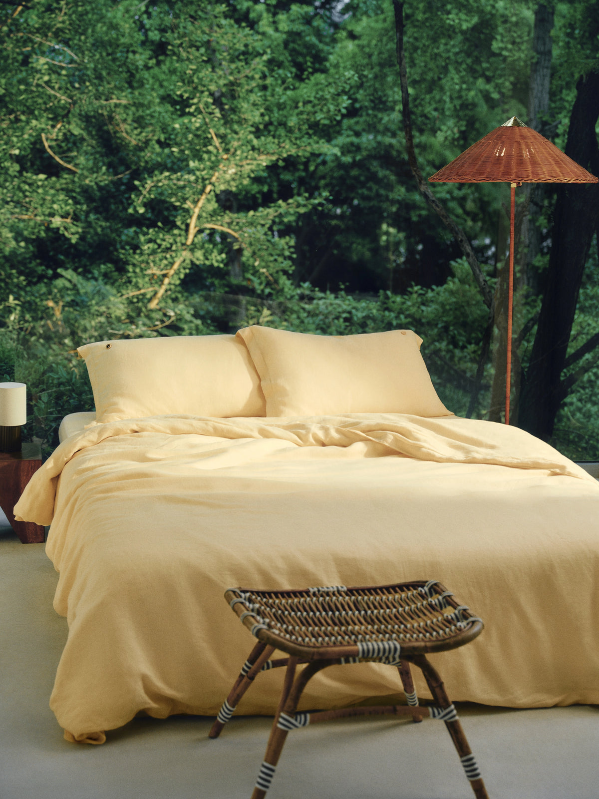 tbh Wōdrobe Washed Hemp Bedding Set – Húlu Yellow