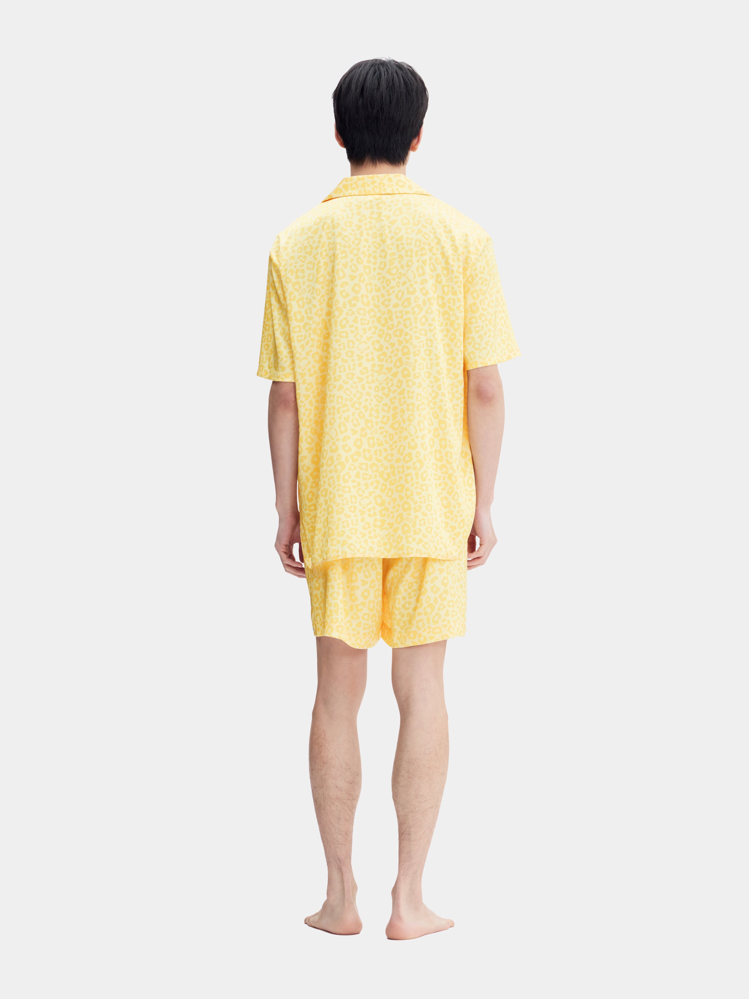 "Dear Daniel" Satin Loungewear Set Short Sleeve & Shorts – Sunbeam Leopard