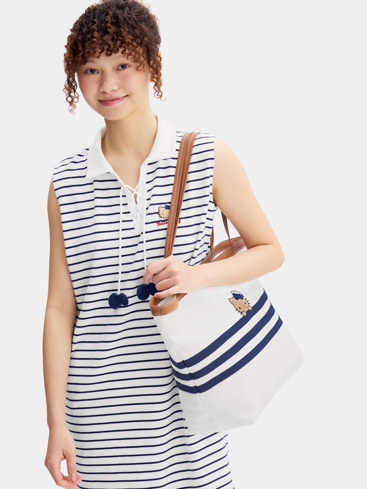 "Hello Kitty" Canvas Tote Bag – Breton Stripe
