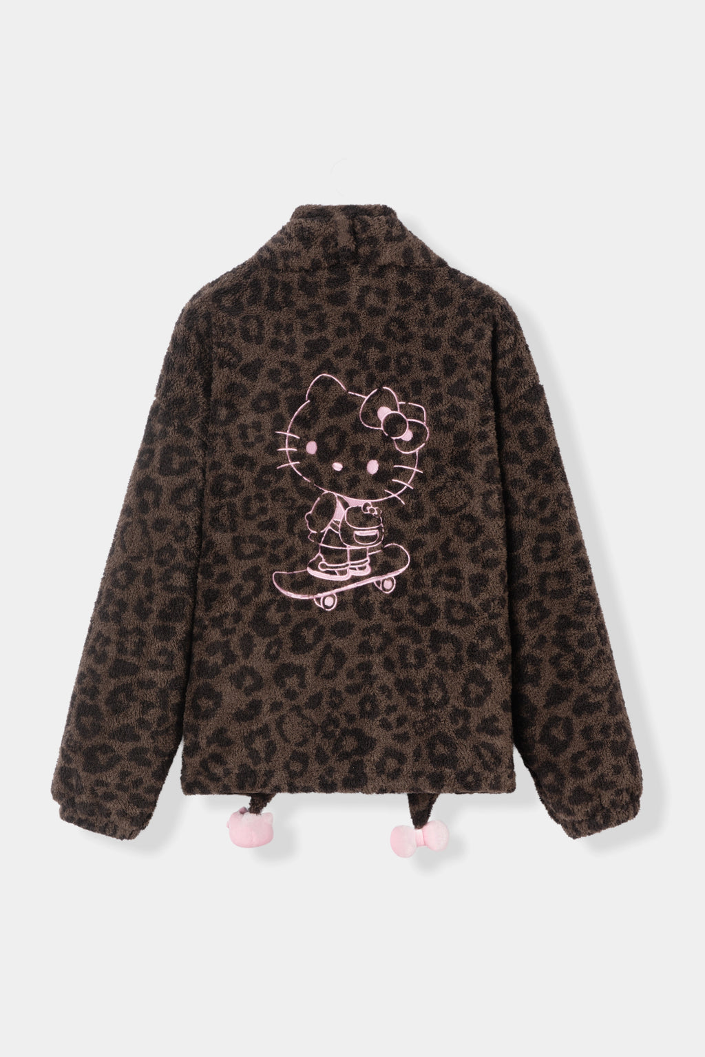"Hello Kitty" Polar Fleece Standing Collar Loungewear Set – Choco