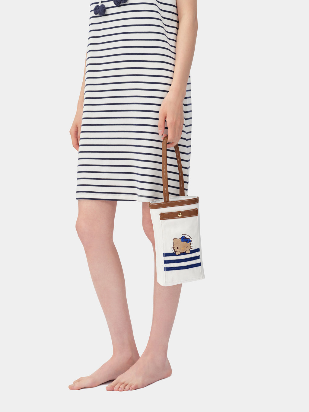 "Hello Kitty" Canvas Crossbody Pouch – Breton Stripe
