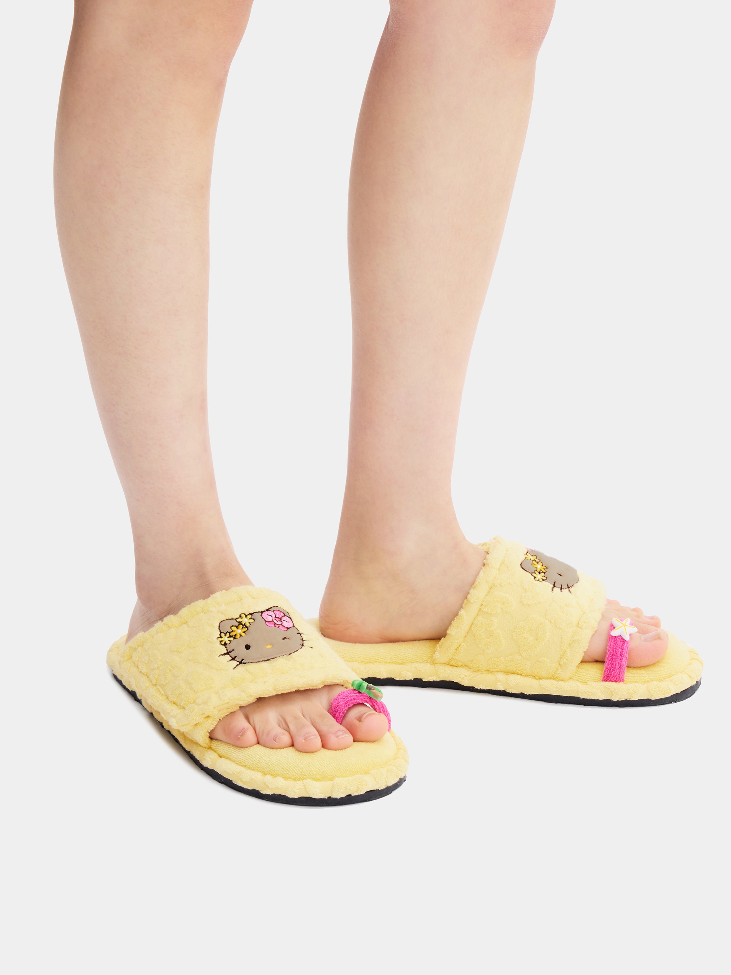 "Hello Kitty" Adjustable Terry Toe-Ring Slippers – Sunbeam Leopard