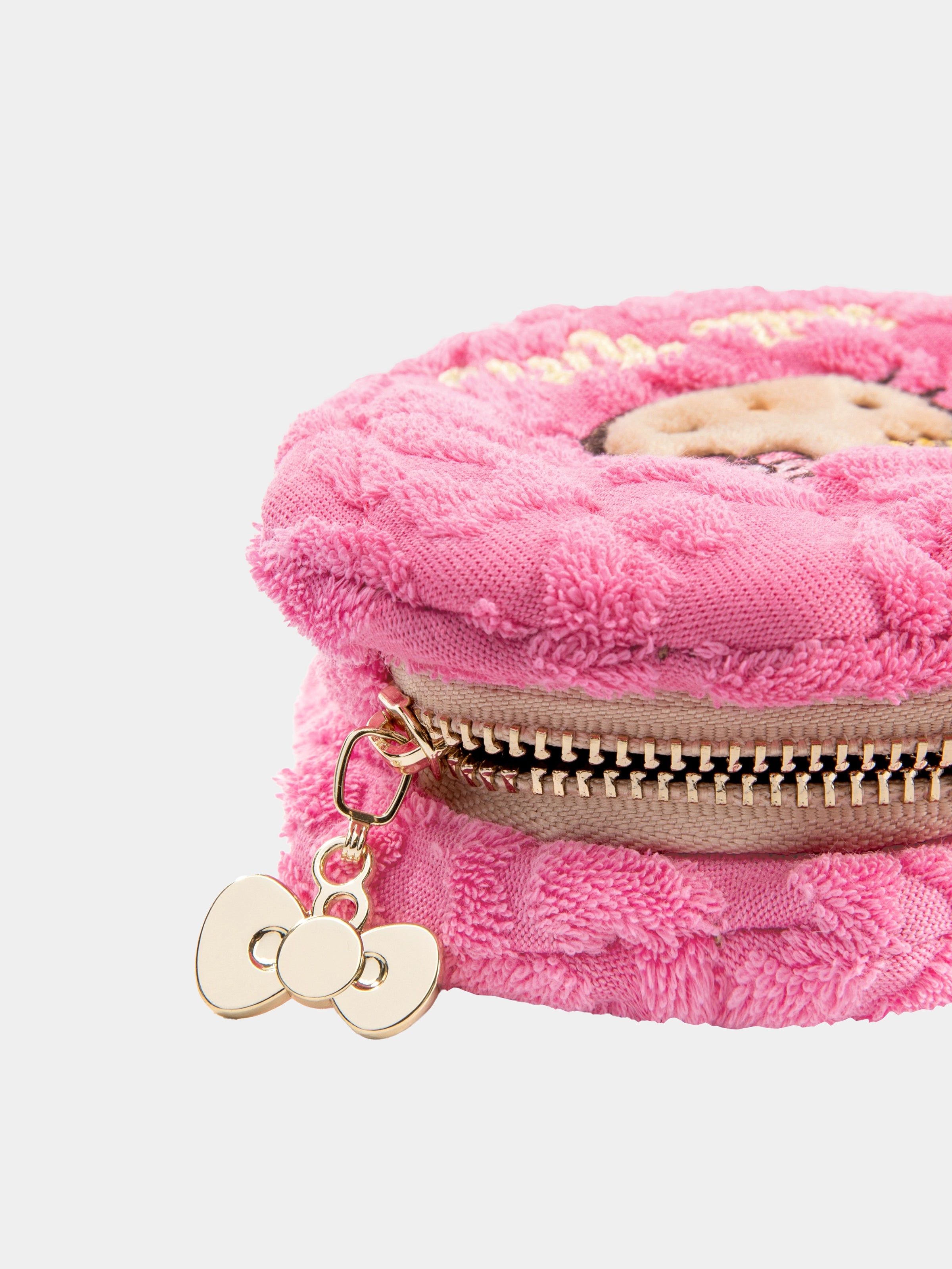 "Hello Kitty" Terry Shell-Shaped Cosmetic Bag – Hot Pink Leopard – Mini