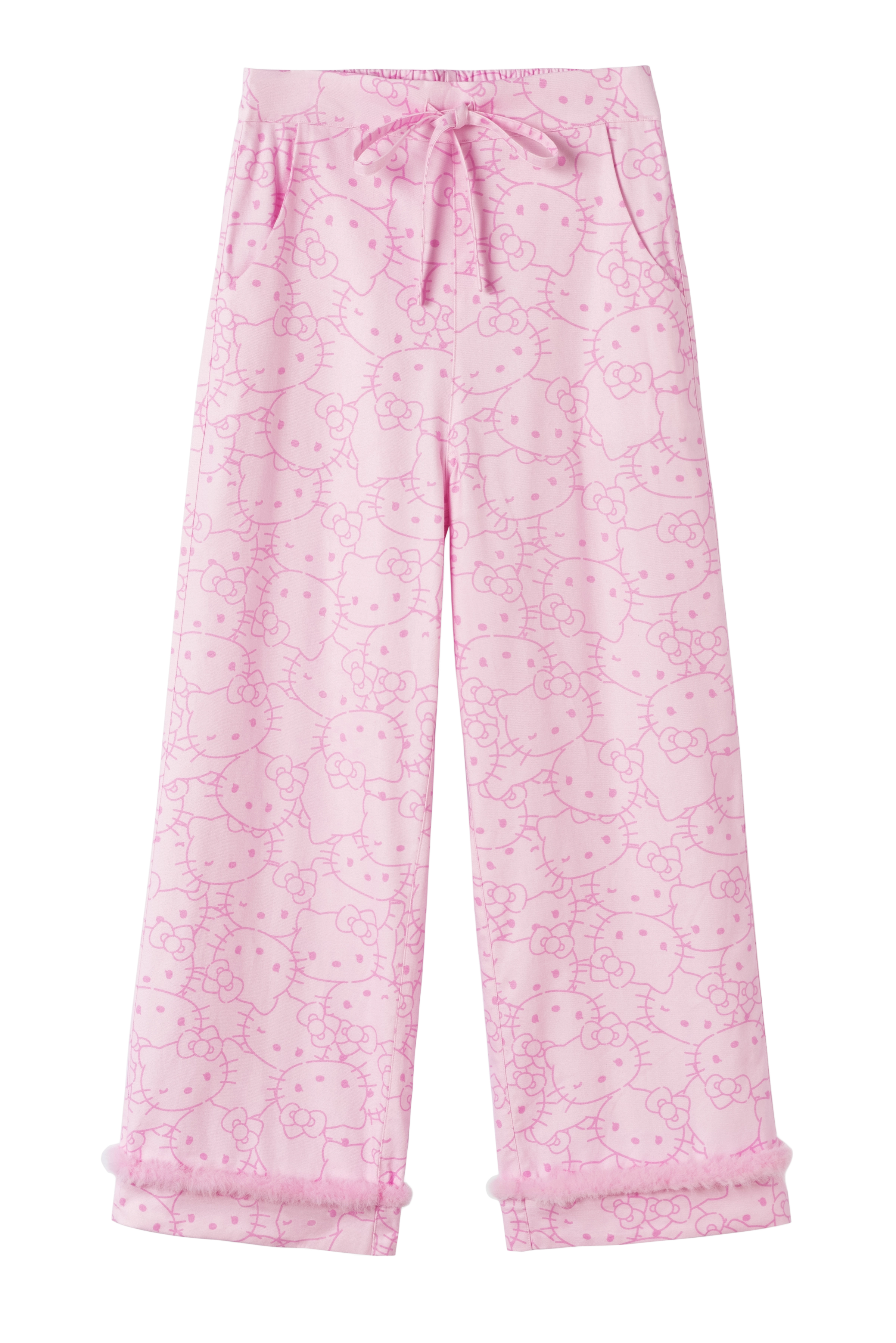 "Hello Kitty" Cotton Flannel Loungewear Set Hello Kitty Pattern
